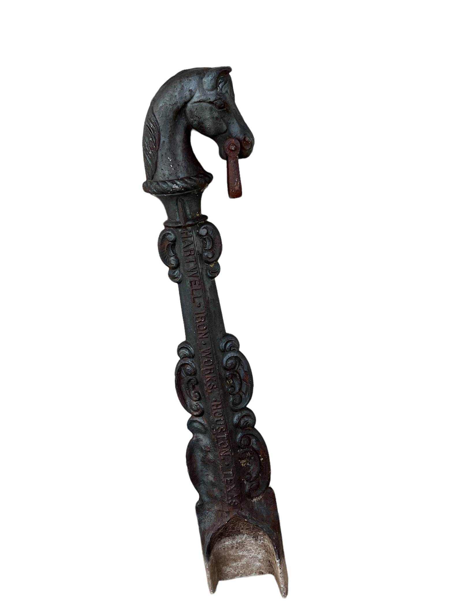 Cast Iron Horse Head Hitching Post Hartwell Iron Works Houston, Texas    /      43"H,   8 1/2"  x (1 of 11)