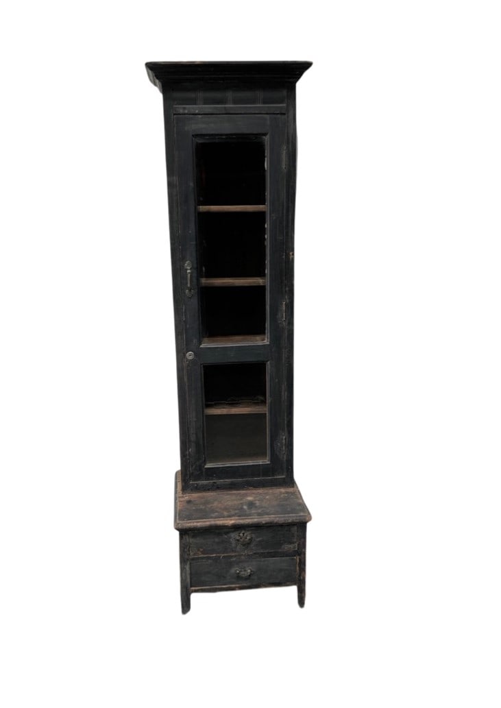 Black Painted Farmhouse Chimney Cupboard 73 3/4"H,   19 1/2"L,   18 3/4"W (1 of 11)