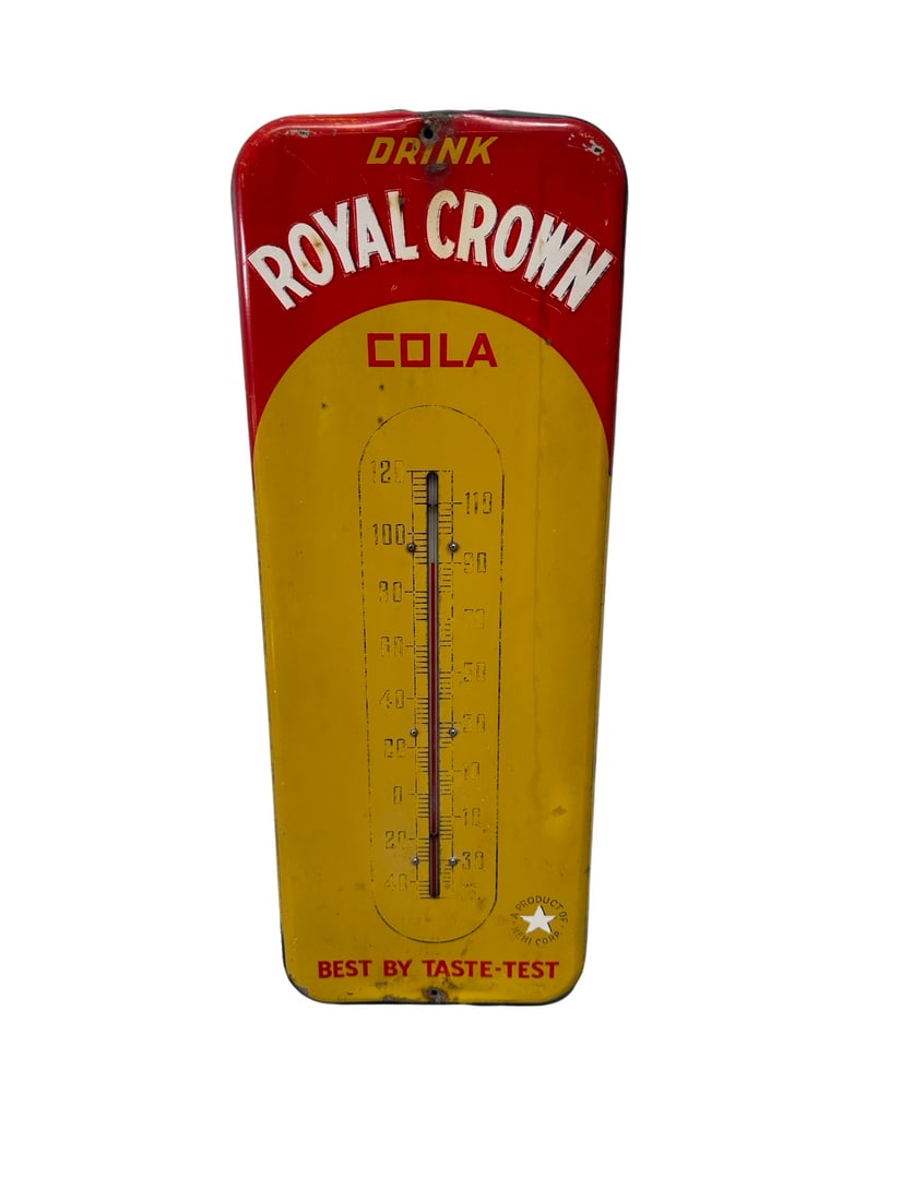 Drink Royal Crown Cola Thermometer 26"h, 10"l Auction