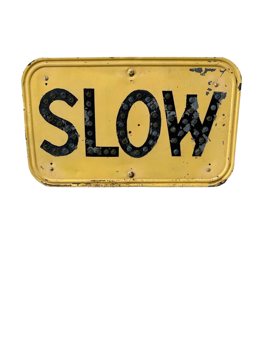SLOW Glass Eye Street Sign 18"H,   29 3/4"L (1 of 7)