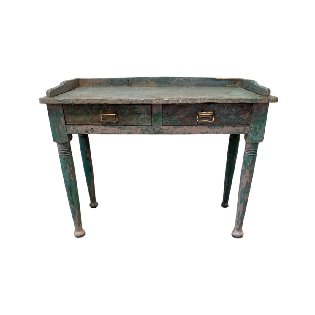 Green Painted 2 Drawer Server 32"H,   41"L,   21 1/4"W (1 of 8)