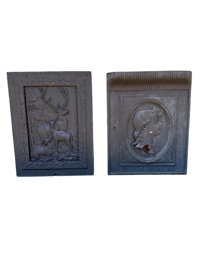 2pc. Lot of Cast Iron Fireplace Covers 25 3/4"H,   20 1/2"L   /   26"H,   20"L (1 of 5)