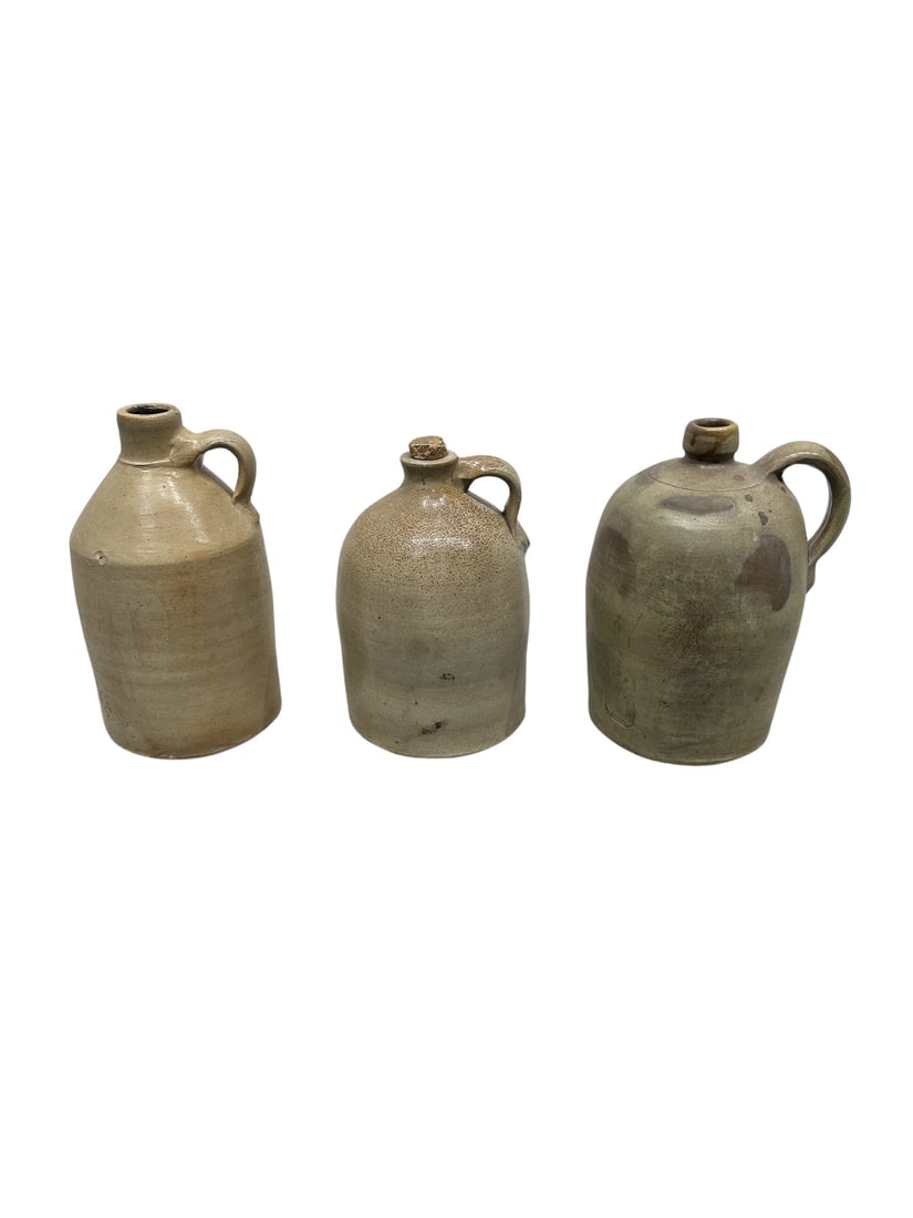 3pc. Lot of Stoneware Jugs Tallest - 12 1/4"H,   6 3/4"Diamater (1 of 9)