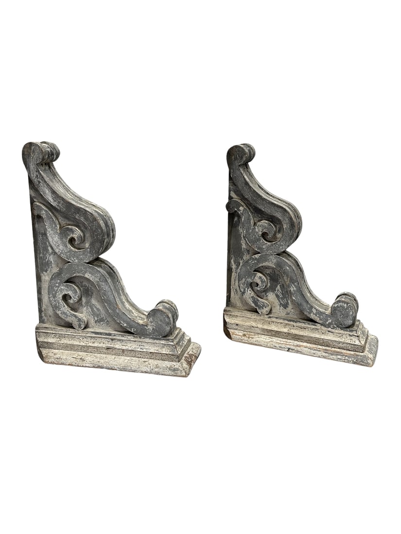Pair of Painted Architectural Corbels 25"  x   19"  x   8"      each (1 of 8)