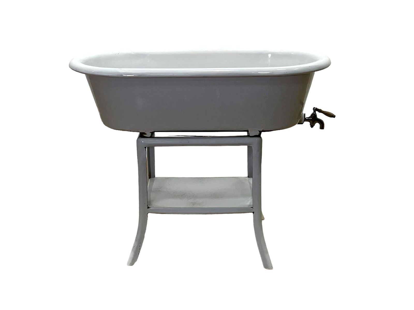 Antique German Bisque Porcelain Bathing Baby Bath Tub