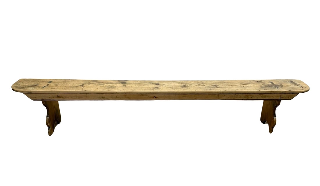 Pa. Bleached Mortised Bench 18"H,   108"L (9 ft.),   12 5/8"W (1 of 9)