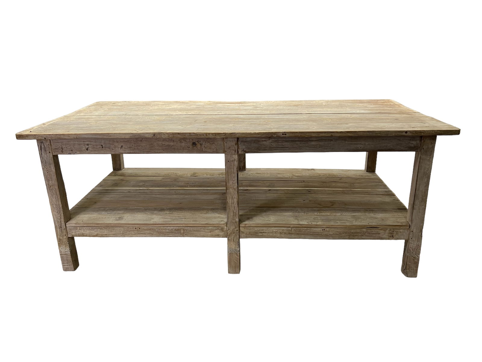 Bleached Industrial Warehouse Work Table 36"H,   96"L (8 ft.),  47"W (1 of 13)