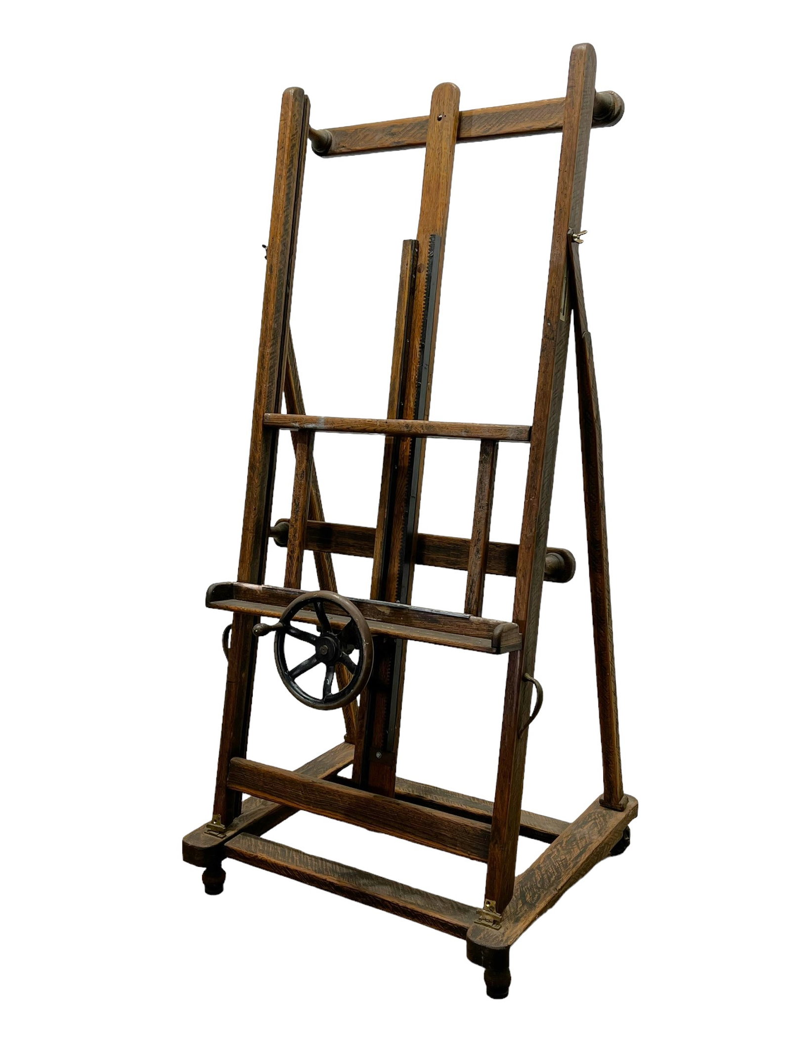 Late 19th C. Art Studio Easel 91"H (7 ft. 7 in.),   41 1/4"(side-side),   42"(front-back) (1 of 18)