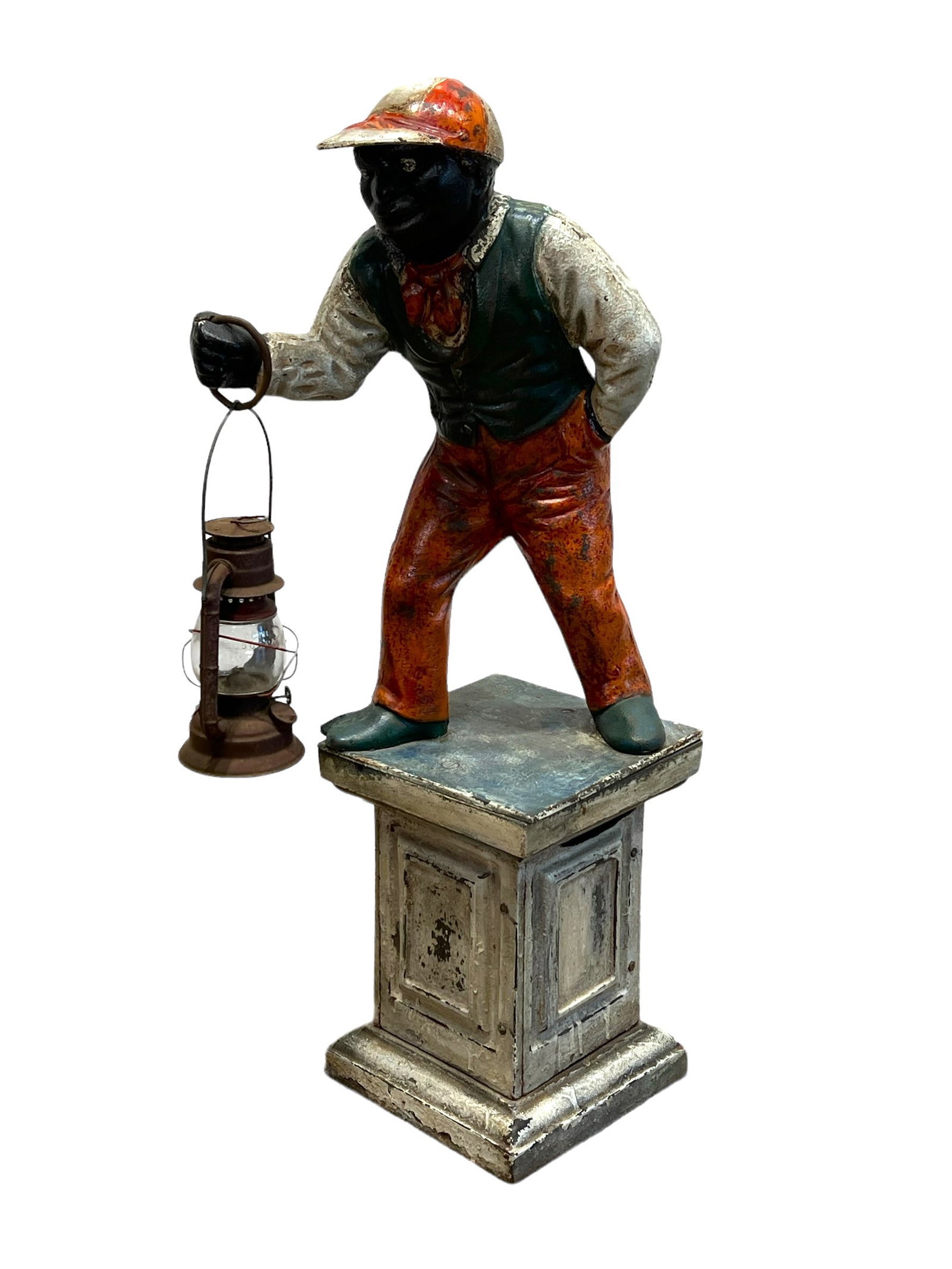 Cast Iron Lawn Jockey w/ Lantern 36 3/4"H,   17"  x   13" (1 of 10)