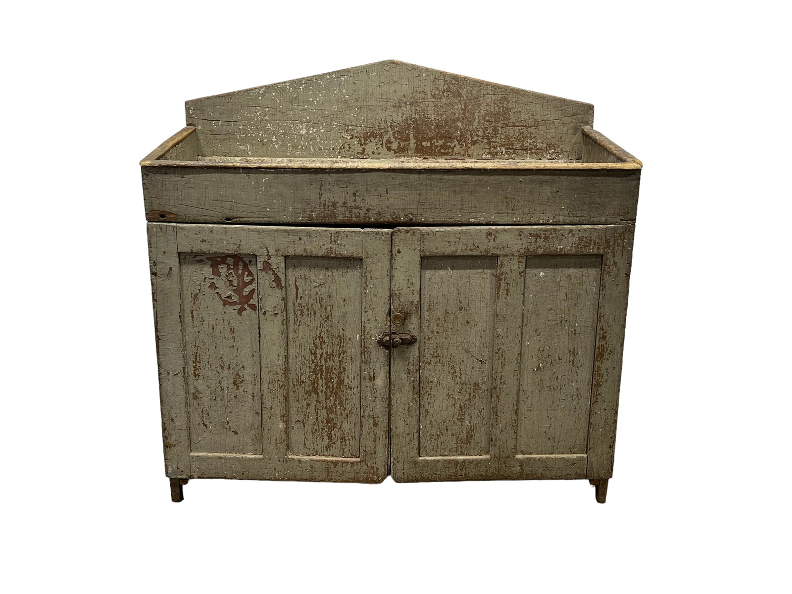 Pa. Gray Painted Dry Sink 38 1/4"H, 40 1/2"L, 19"W: Pa. Gray Painted Dry Sink 38 1/4"H, 40 1/2"L, 19"W