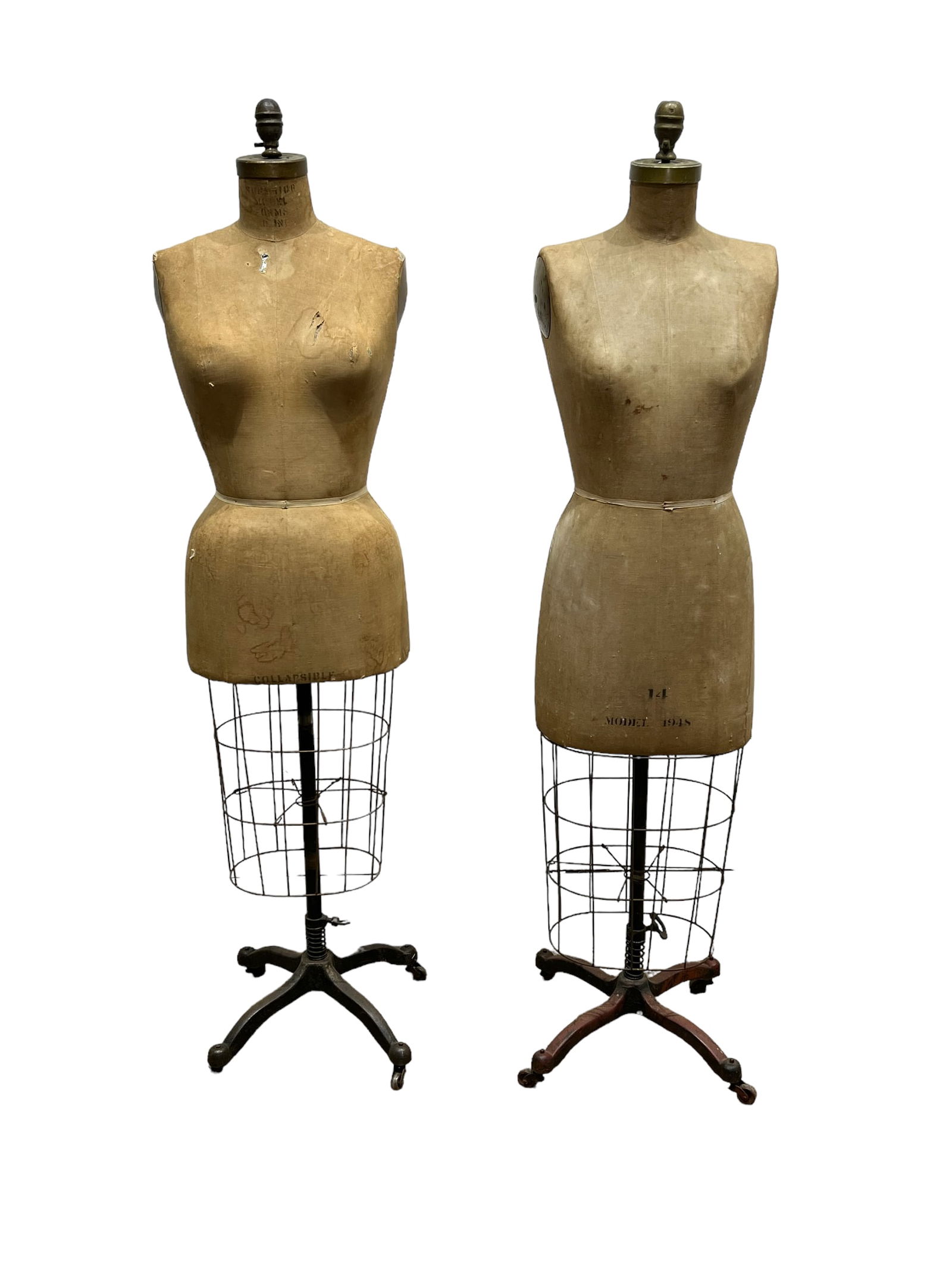 2pc. Lot of Early Wolf Co. Dress Forms 60"H,   14 1/2"L,   14"W (1 of 13)