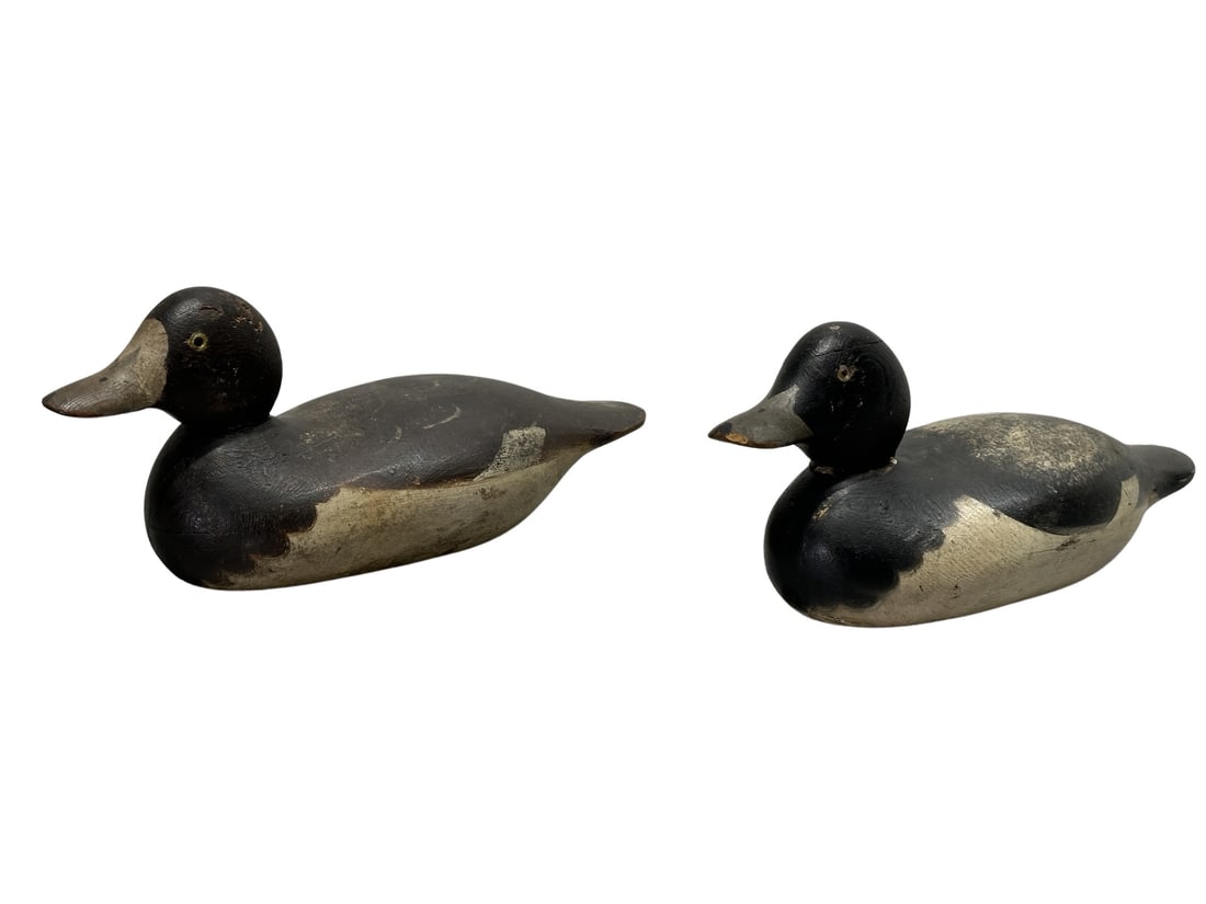 2pc. Lot of Painted Wooden Duck Decoys 6 1/2"H,   14 1/4"  x   5 1/2"       each (1 of 11)