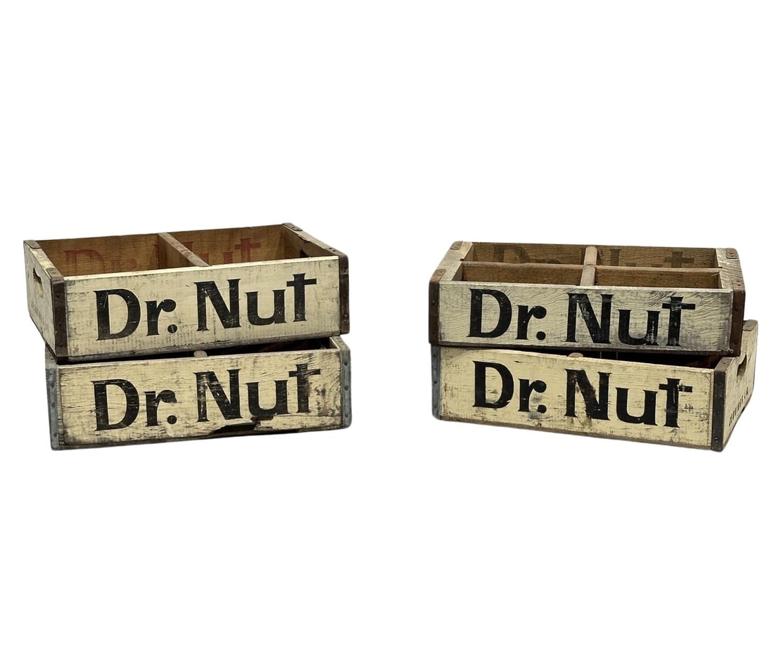 4PC. Lot of  Dr. Nut Soda Crates 4"H, 18"L 12"W (1 of 5)