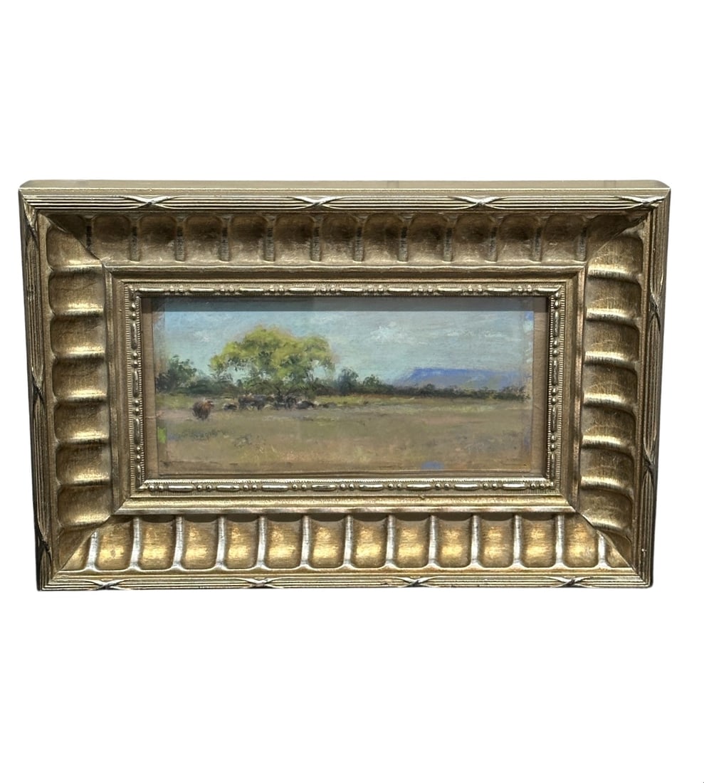 Pastel On Grit Paper "shade Locust Trees" By Frank Reaugh / Signed