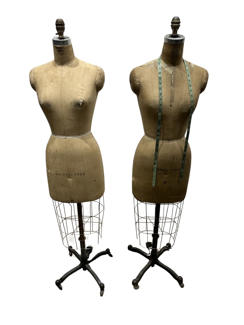 Pair of Early Wolf Form Co. Dress Forms 61 1/2"H,   16"L,   13 1/2"W (1 of 17)