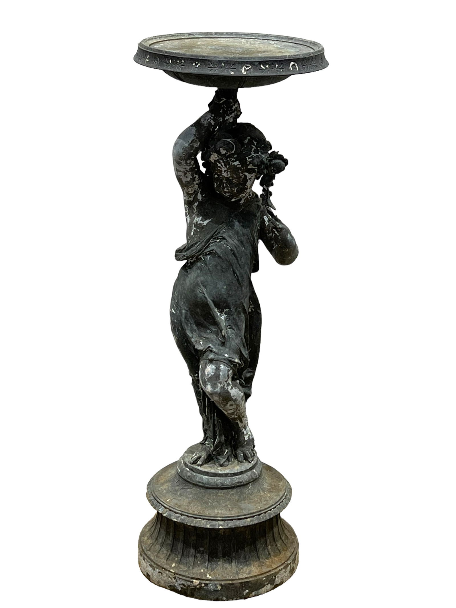 French Zinc Garden Plant Stand 36 3/8"H,   12 1/4" diam. (1 of 12)