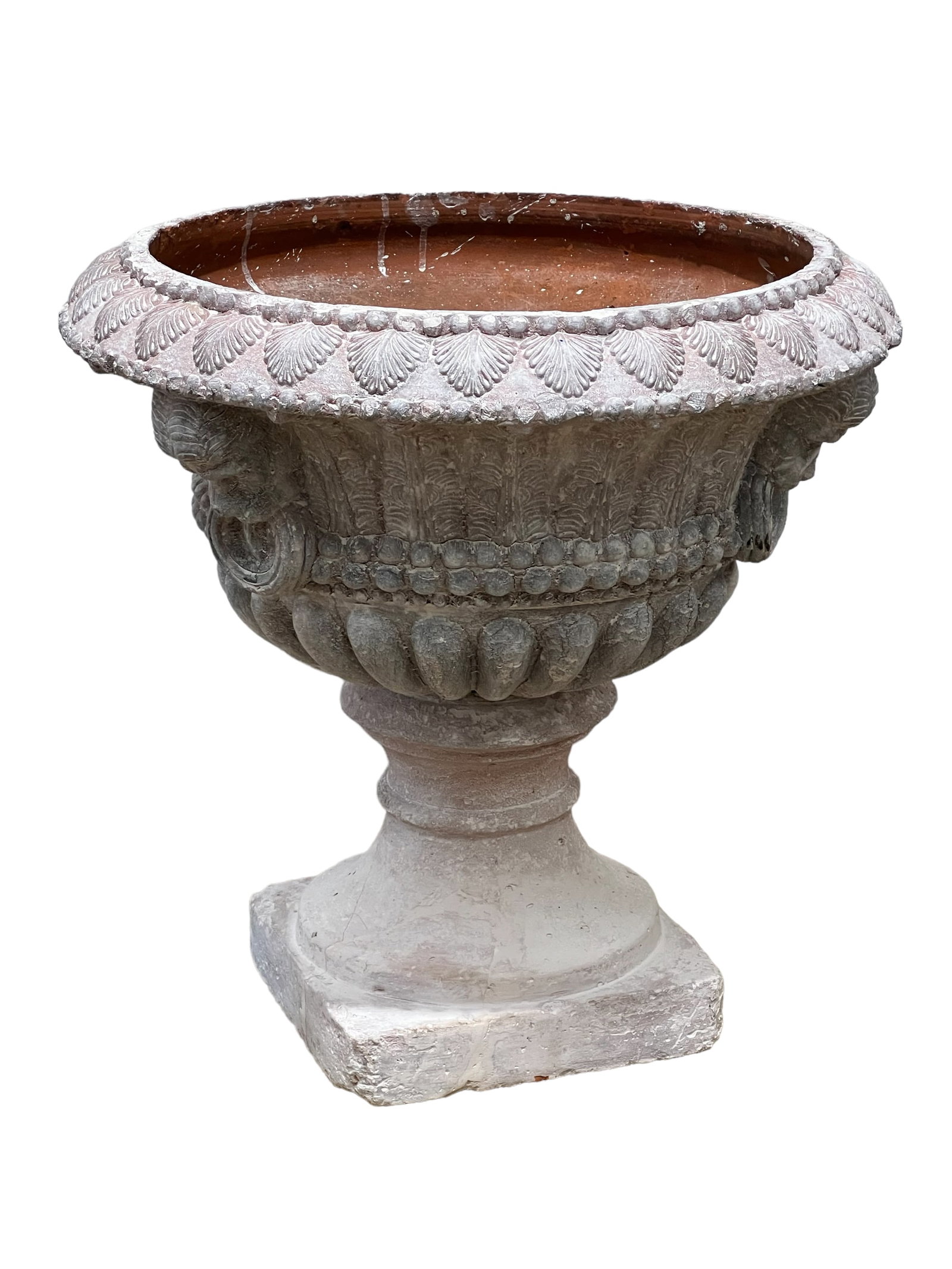 French Terracotta Garden Urn 20"H, 20 1/2" Diam (1 of 5)