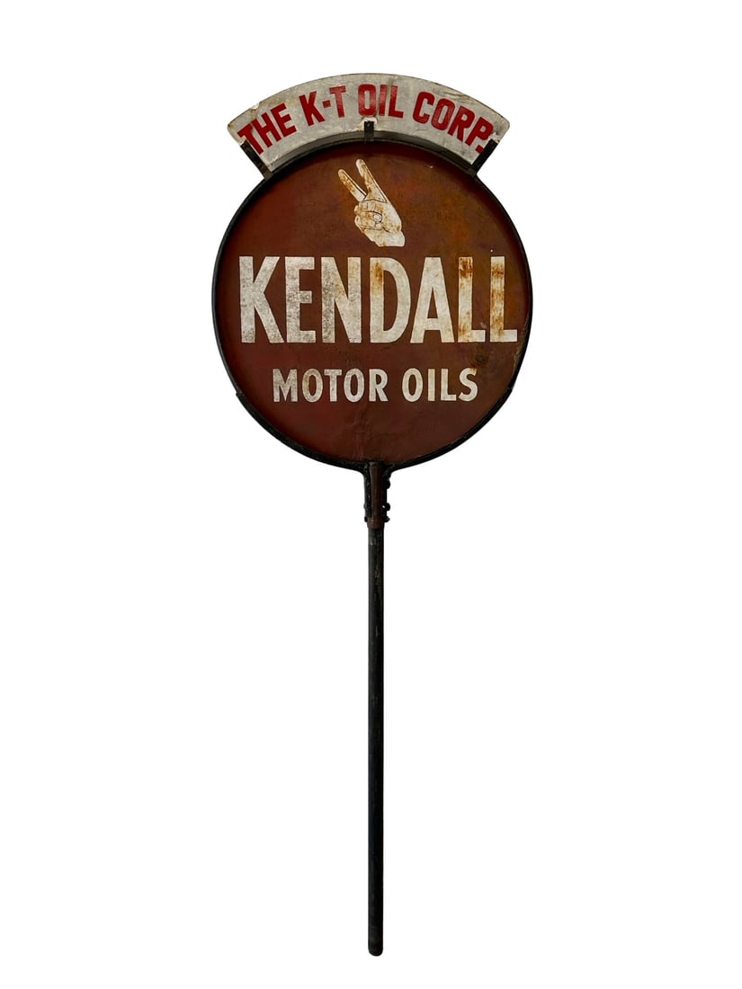 Kendall Motor Oils Lolli Pop Sign metal  /  no base    /     101" (8 ft. 5 in.),    36" diam. (1 of 6)