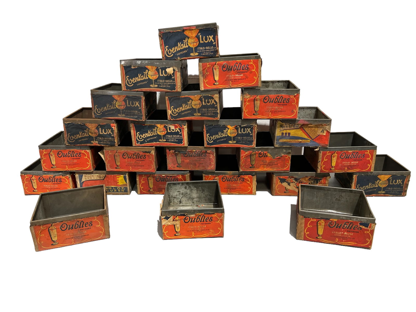 Group Lot of Advertising Tins 5"H, 9 1/2"L, 8 1/2"W (1 of 5)