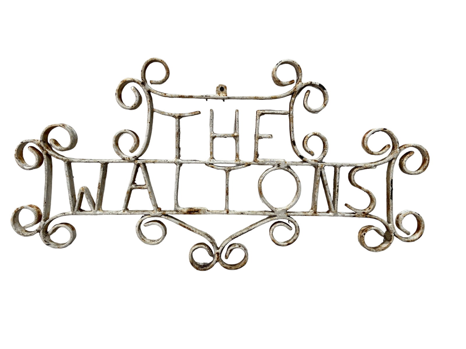 Cast Iron "The Waltons" Sign 17"H, 32 1/2"L: Cast Iron "The Waltons" Sign 17"H, 32 1/2"L