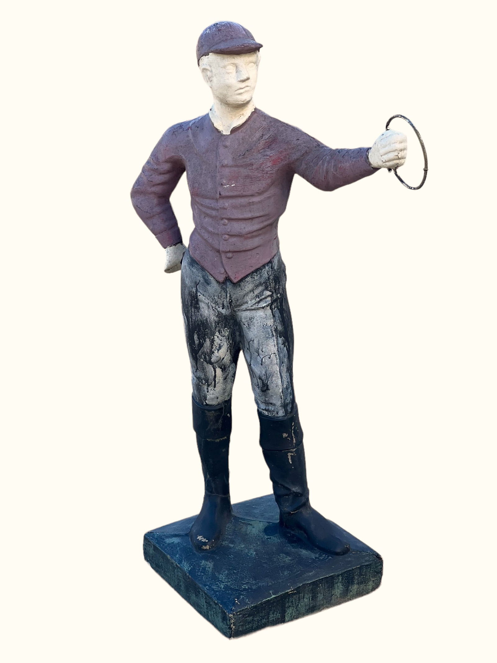 Concrete Lawn Jockey 43"h, 23"l, 14 1/2"w Auction