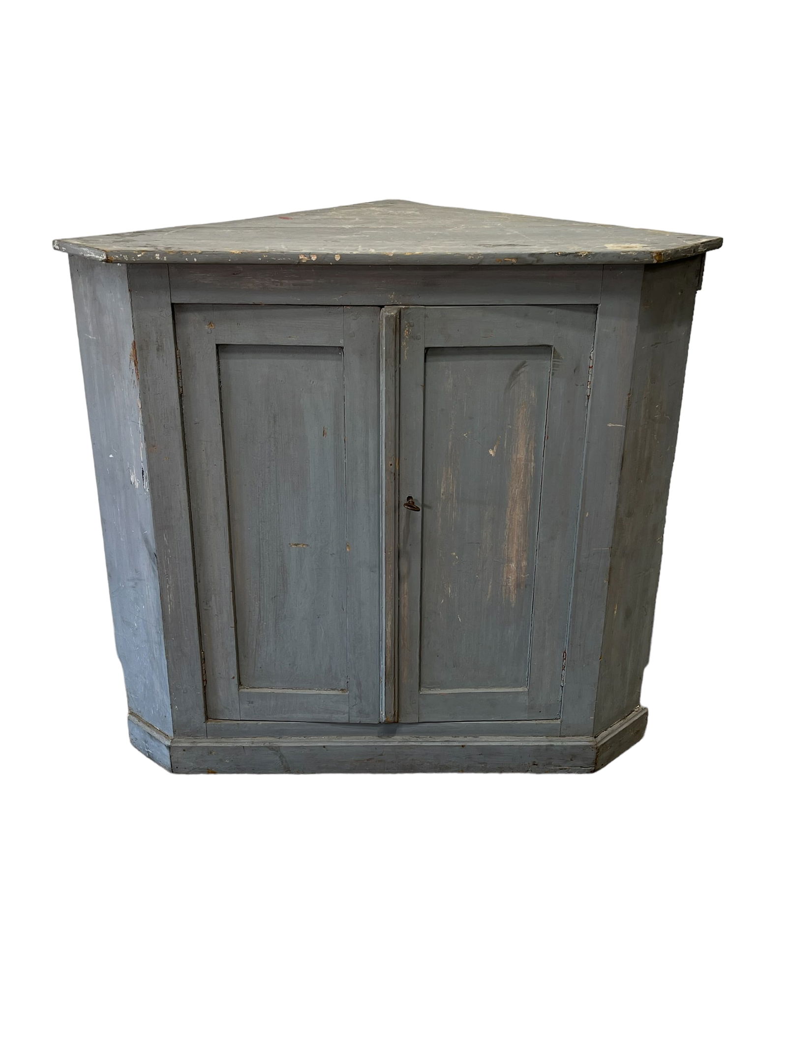 French Small Grey Painted Corner Cupboard 32 1/4"H,   35 1/4"L,   21 1/2"W (1 of 7)