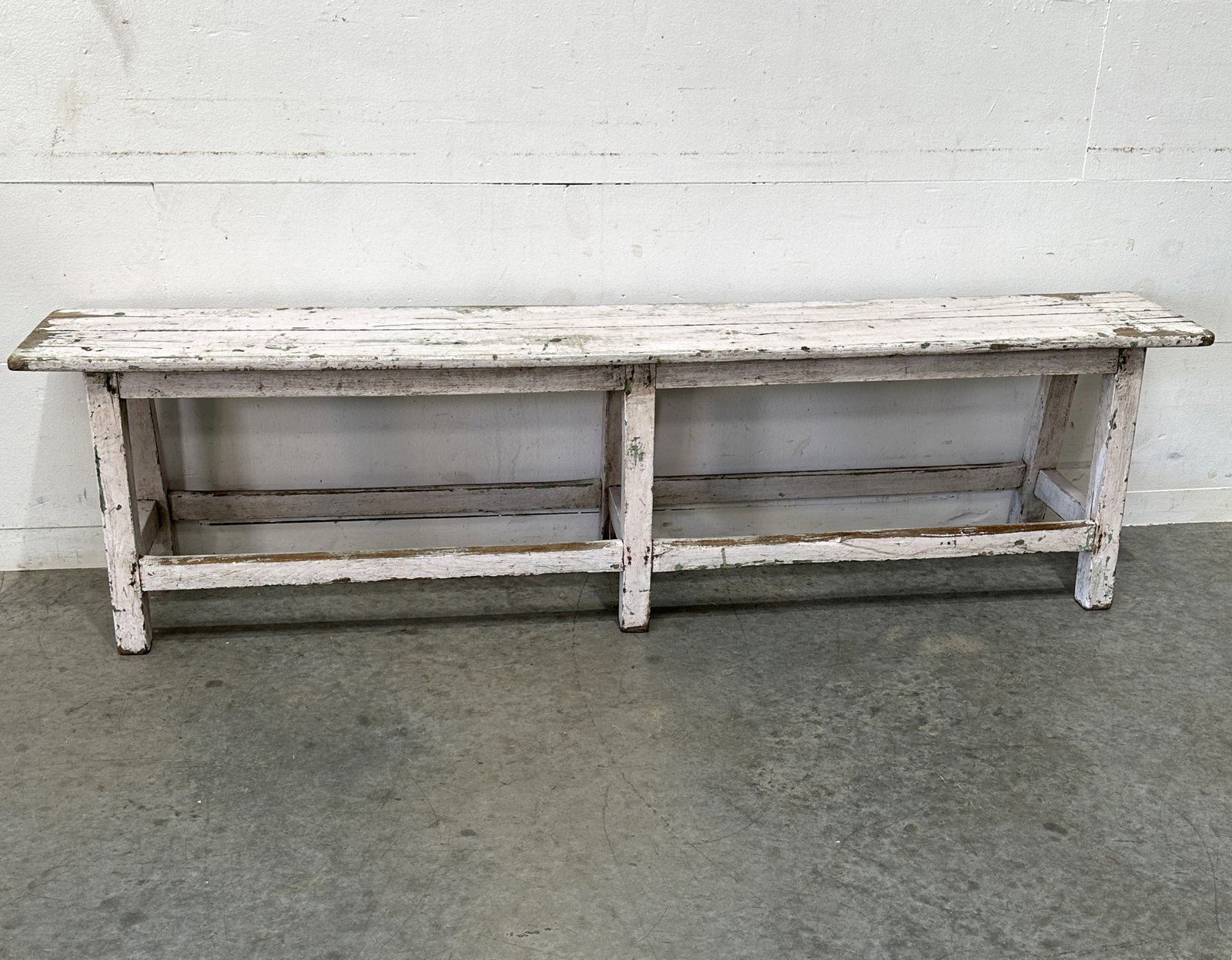 White Painted Bench 18 1/4"H,   72 1/2"L,   13 1/2"W (1 of 6)