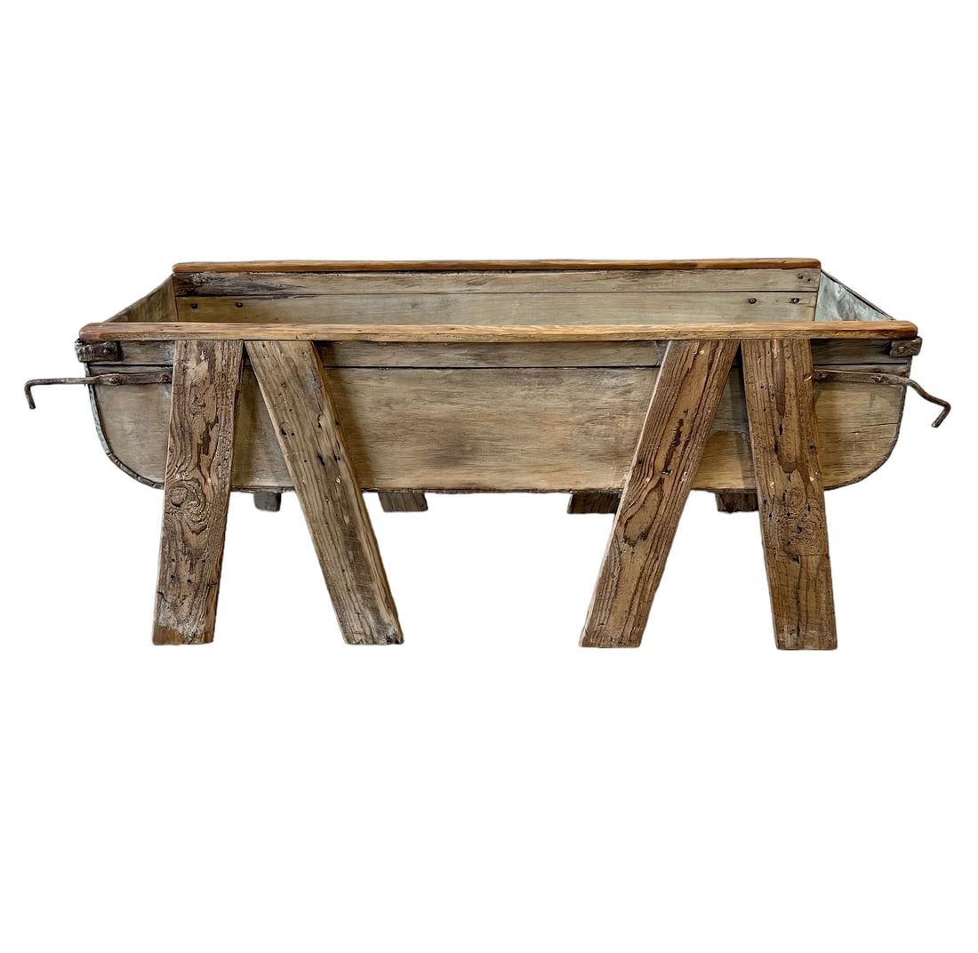 Galvanized Trough w/ Metal Handles 31 1/2"H,   83 1/4"L,   31 1/4"W (1 of 7)