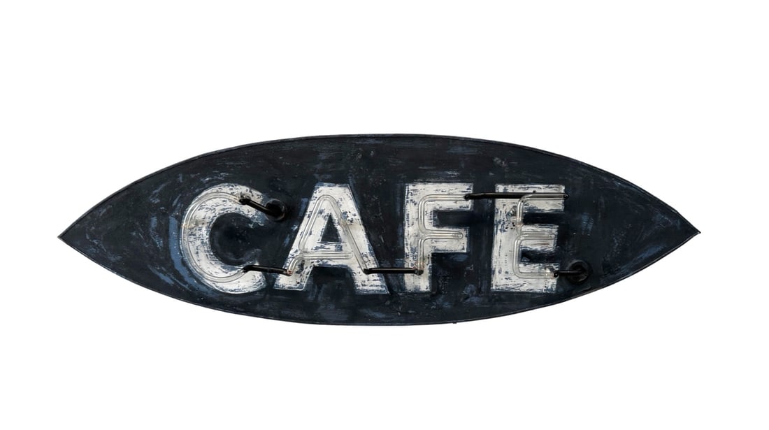 "CAFE" Neon Can Sign  -   *works 16 1/4"H,   54"L,   13"W (1 of 9)