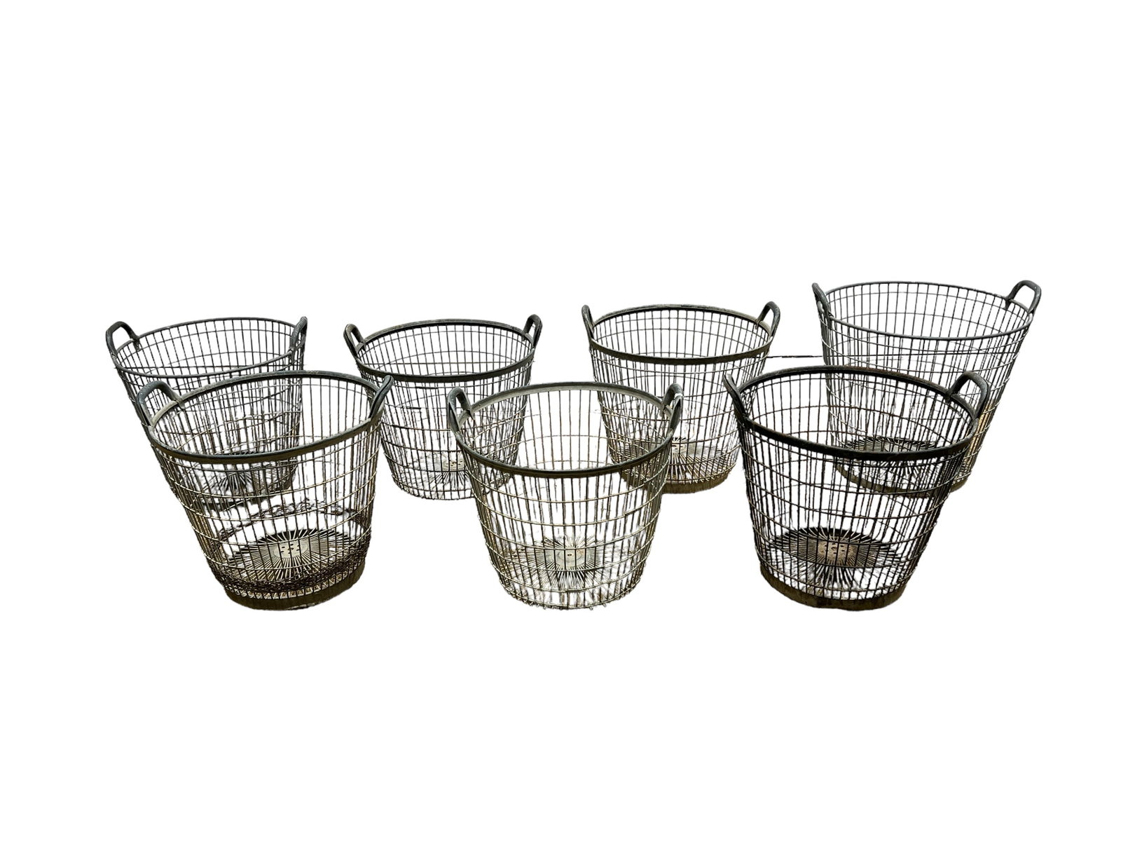 7pc. Lot of Metal Wire Gathering Baskets tallest  -  19"H,  20" diam. (1 of 8)