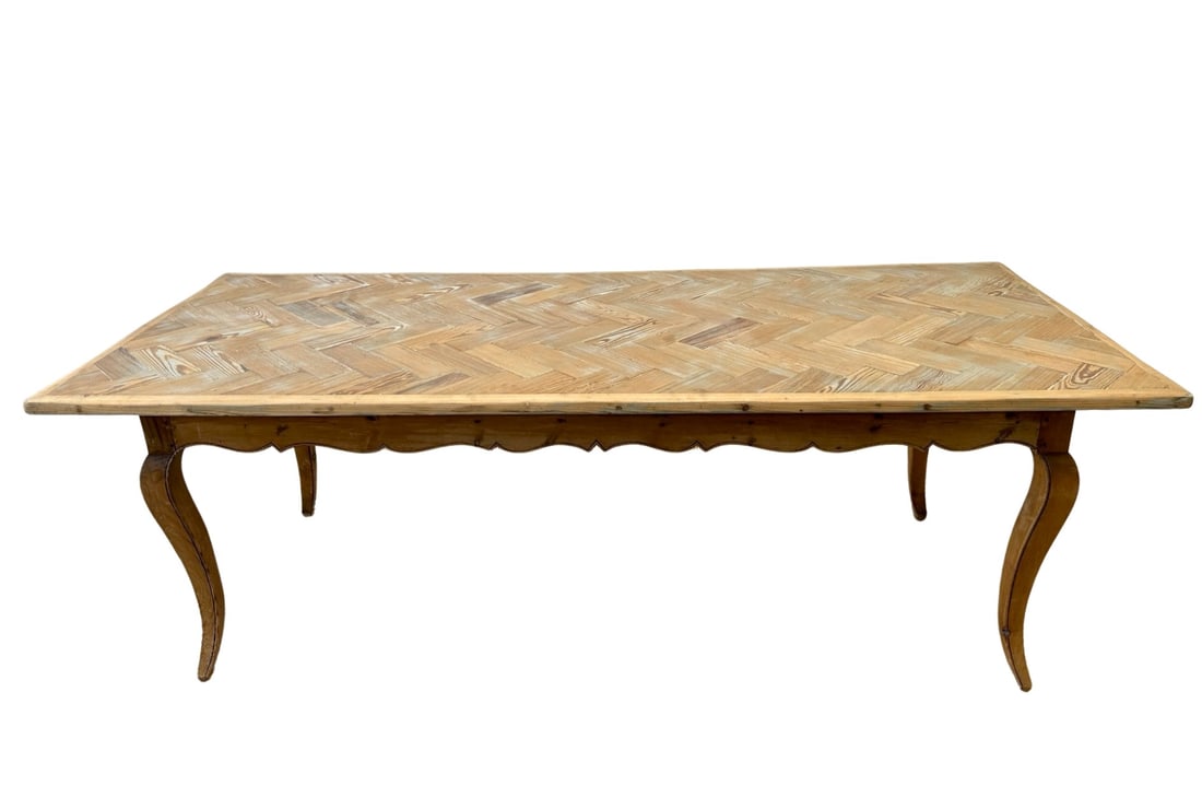 French Parque Lift Top Table 30 1/2"H, 88 1/2"L, 36 1/2"W: French Parque Lift Top Table 30 1/2"H, 88 1/2"L, 36 1/2"W
