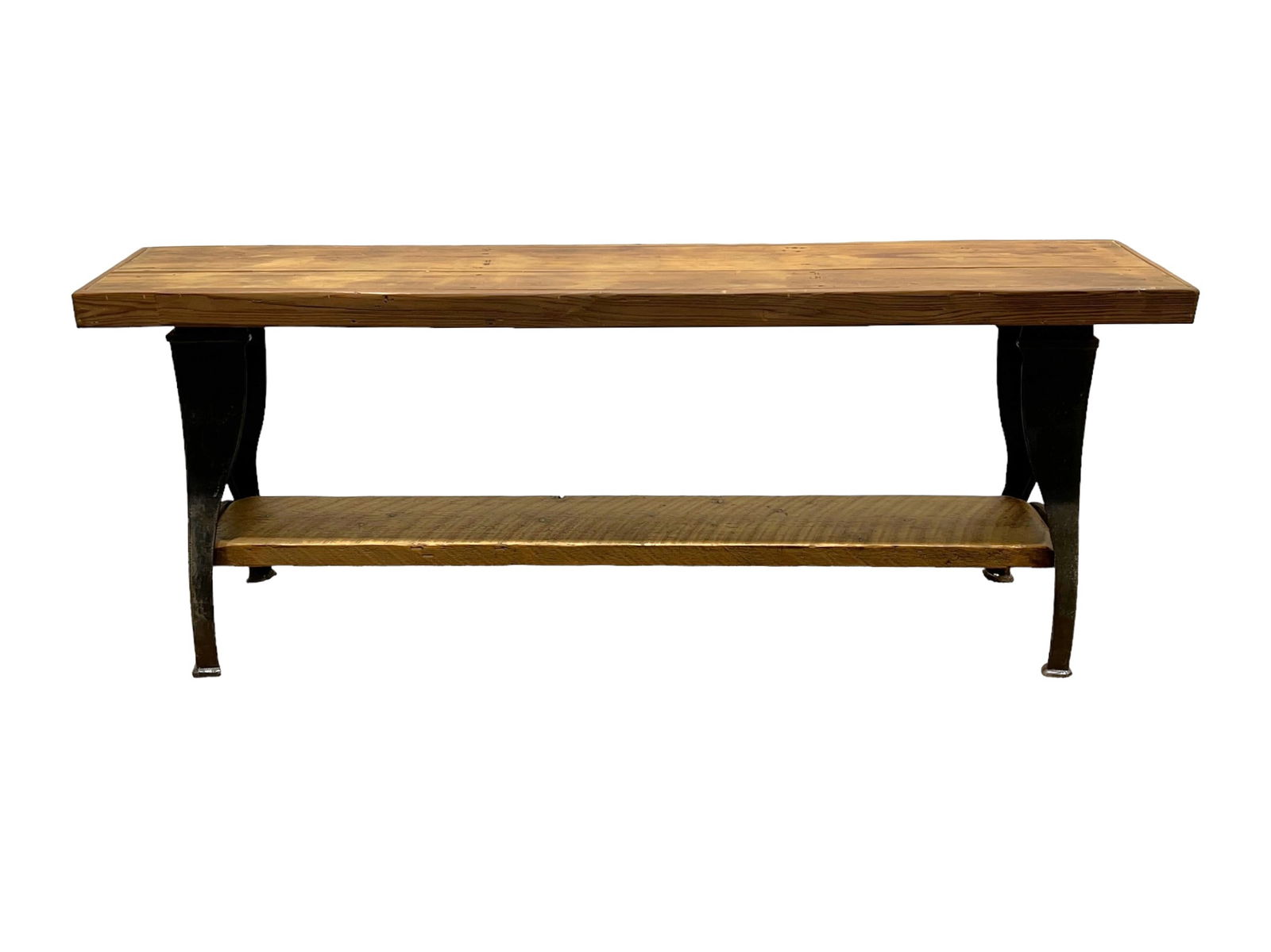 Industrial Table w/ Shelf 29 1/4"H,   76"L,   17 1/2"W(feet),   15"W(top) (1 of 9)