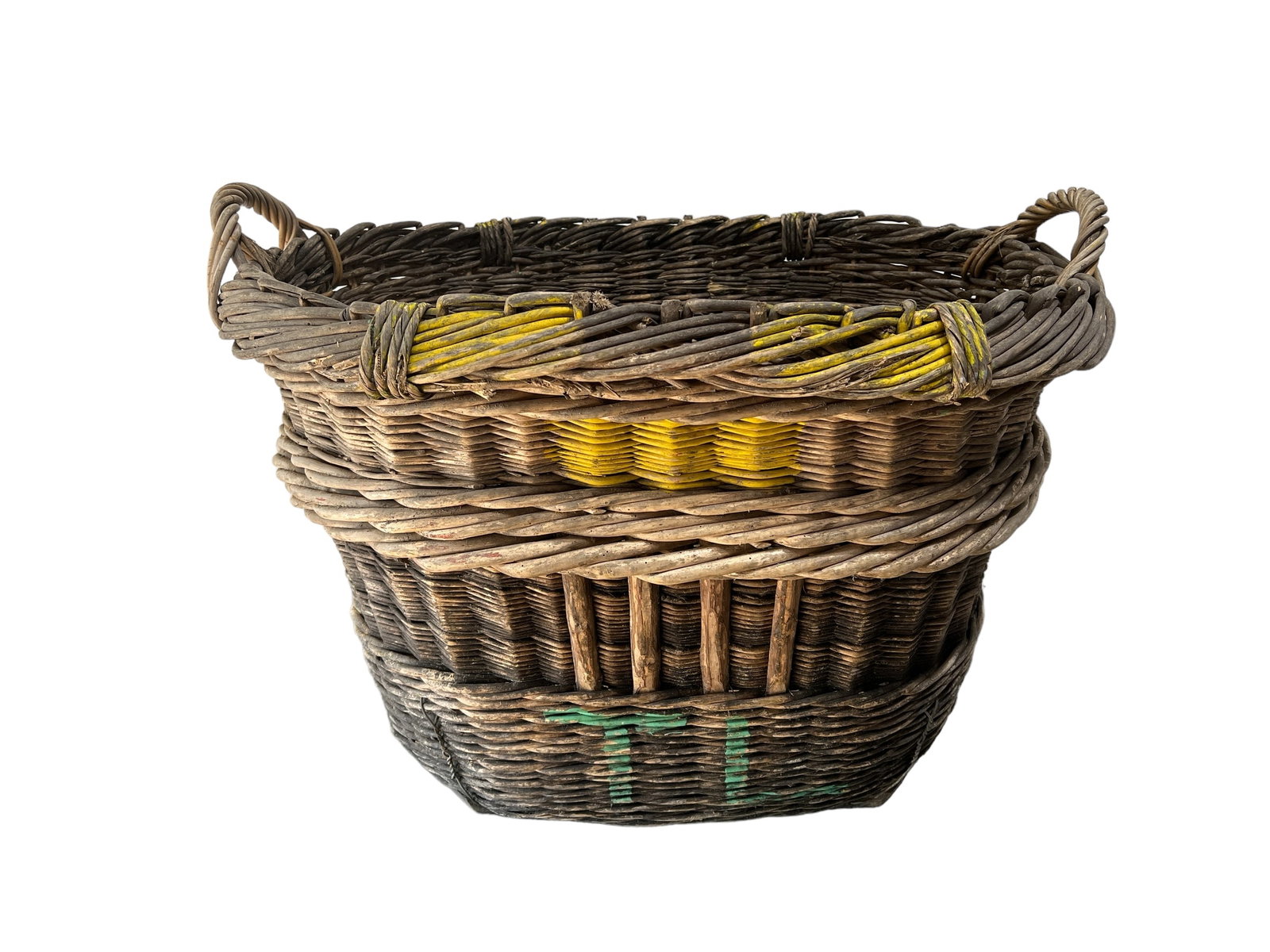 French Grape Gathering Basket 26 1/4"H,   33 3/4"L,   27 1/2"W (1 of 7)