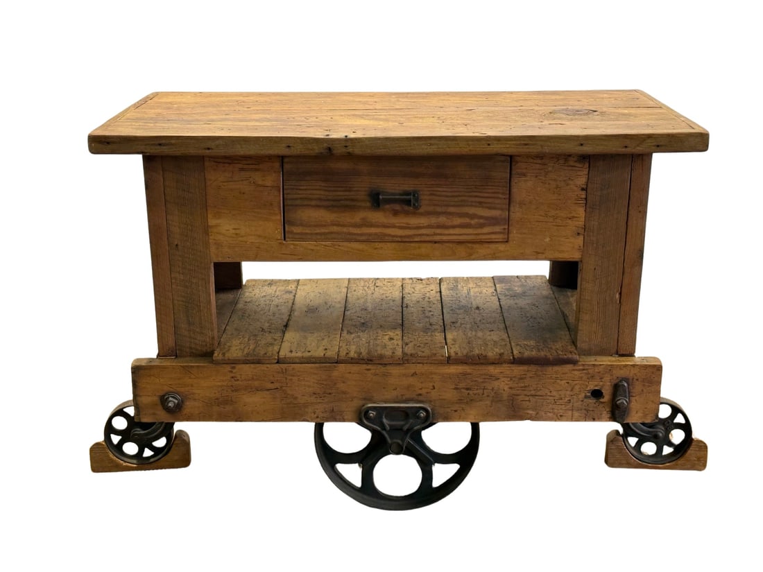 Industrial Warehouse Work Island w/ Drawer 37 1/4"H,   51"  x   25 3/8" (1 of 10)