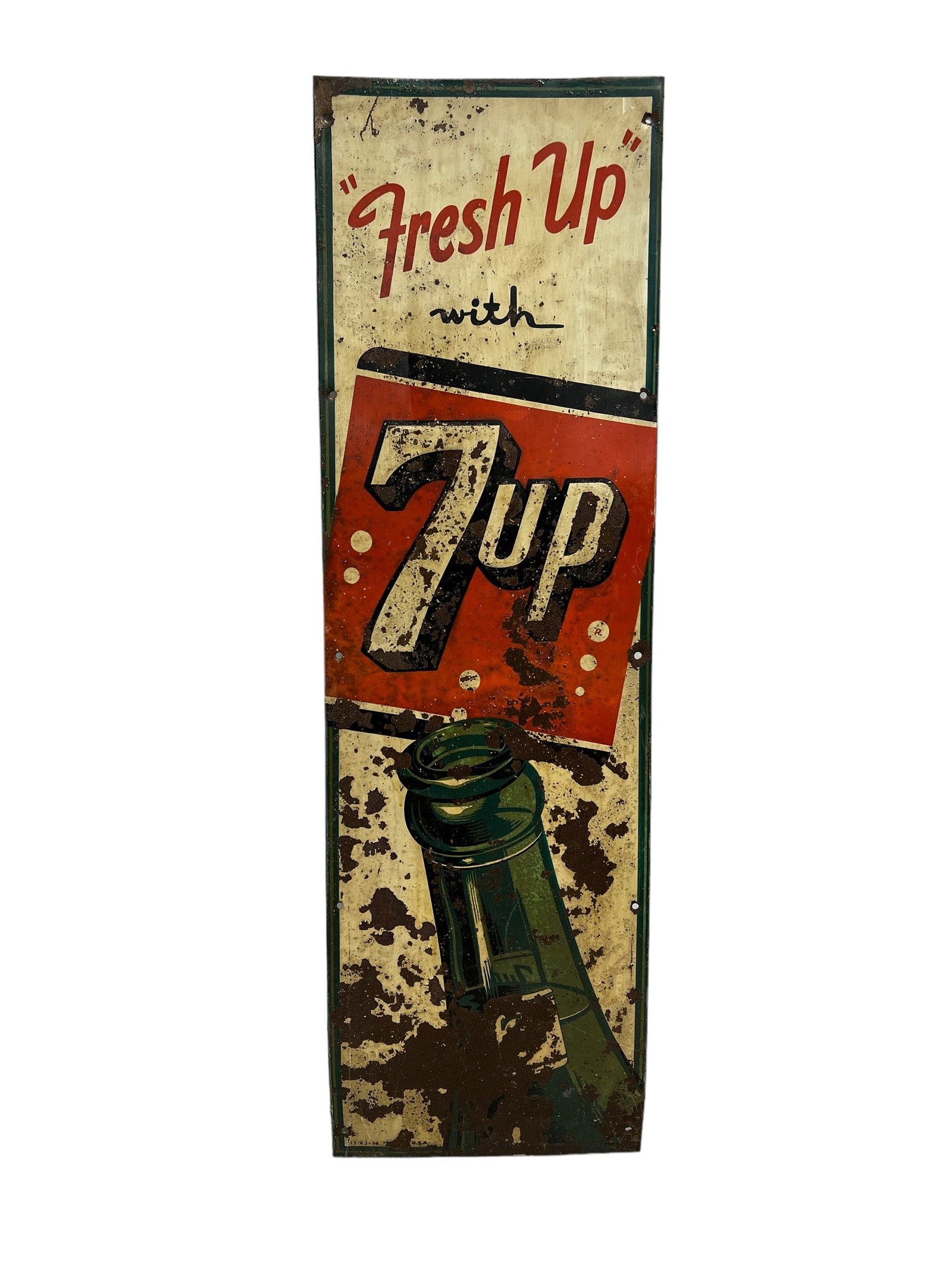"Fresh Up" 7up Metal Sign 42 1/2"H   x   13"L (1 of 6)
