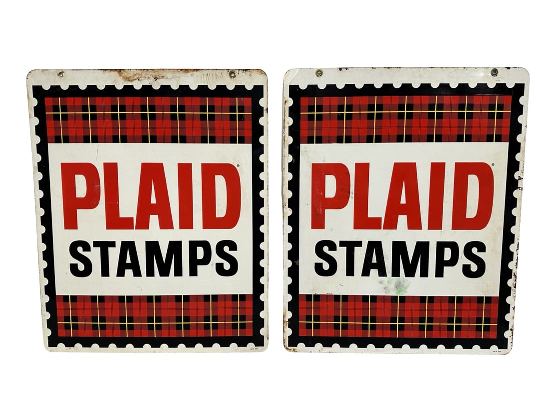 Pair of Plaid Stamps Double Sided Signs 29 1/2"H   x   24"L   ea. (1 of 6)