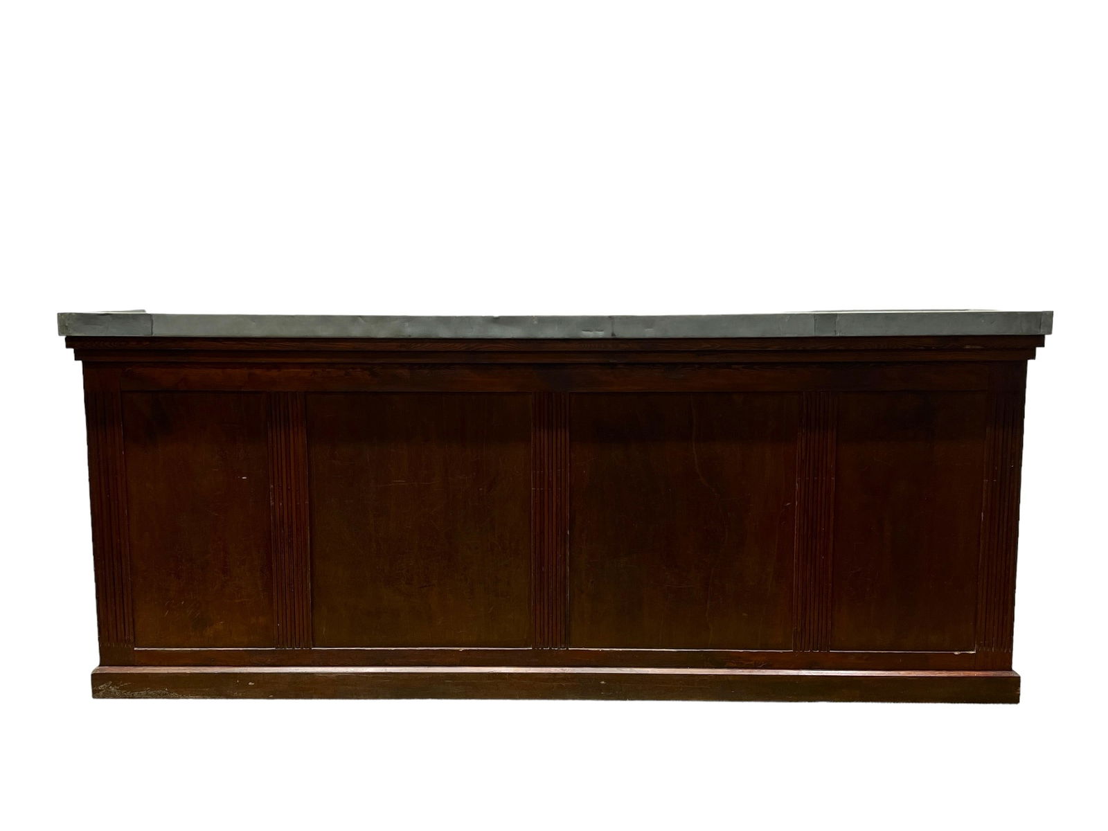 19th C. French Bar w/ Galvanized Top 48"H, 117 1/2"L, 24"W (1 of 10)