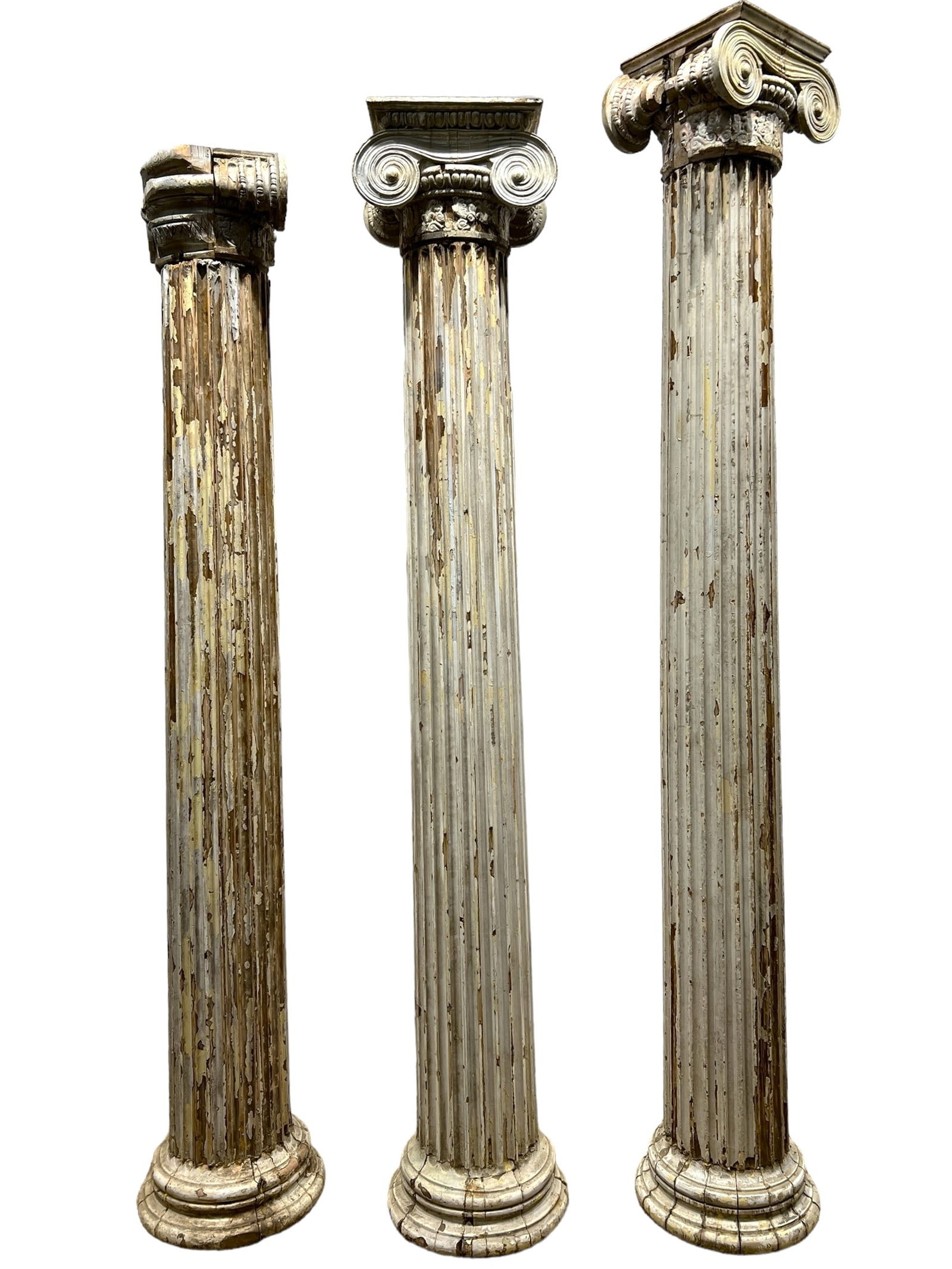 3 PC Architectural Wooden Fluted Columns 114 3/4"H, 18" Daim. (1 of 8)