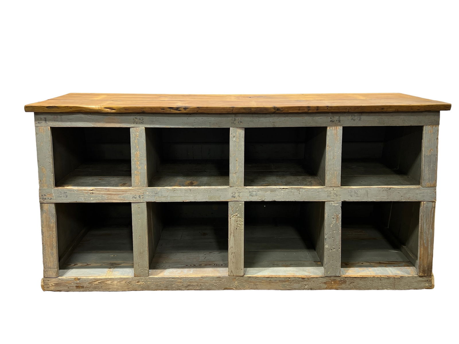 Painted Hardware Store Cubby 45"H,   100"L,   36 1/4"W (1 of 8)