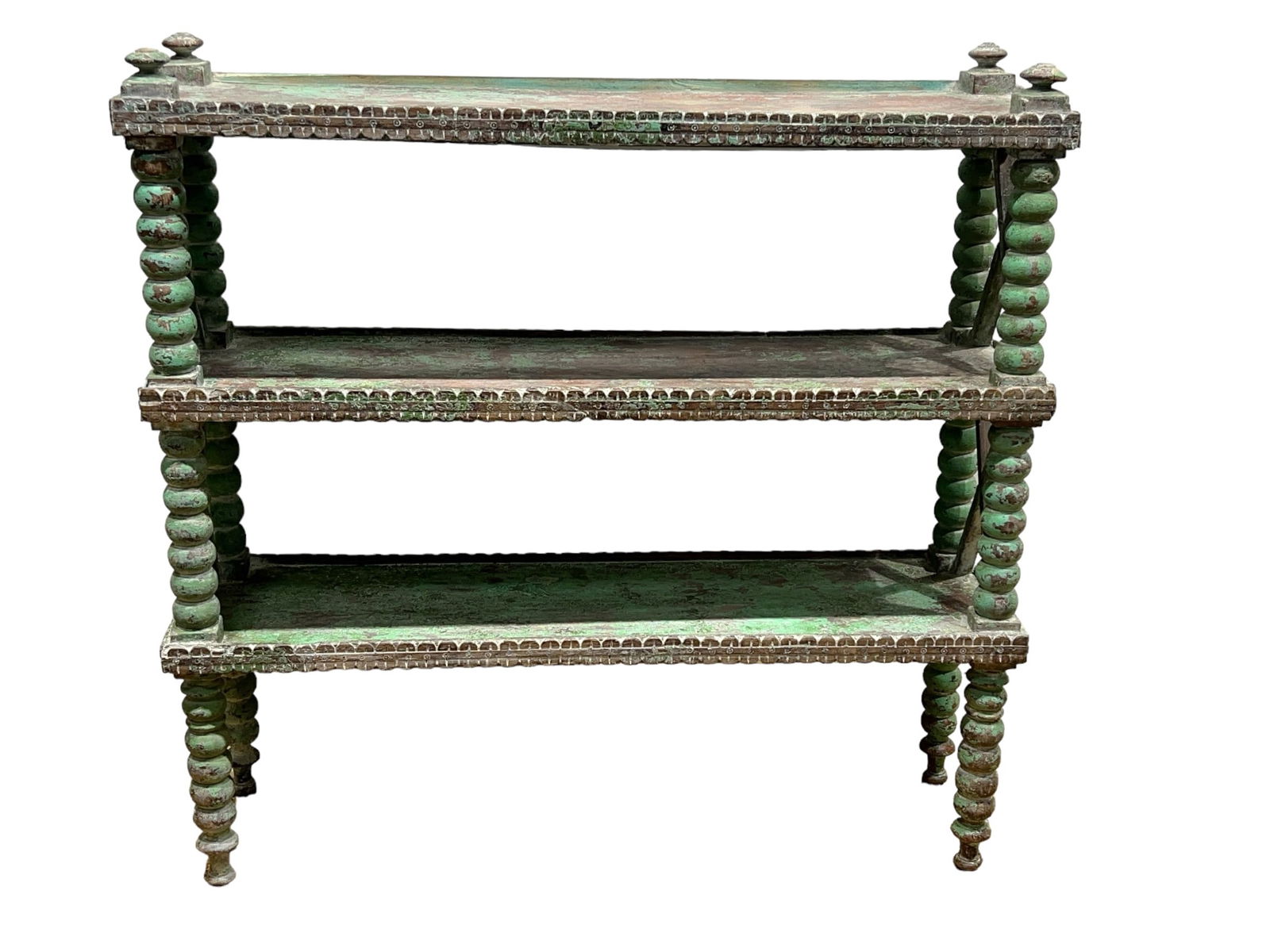Green Painted Store Display Shelf 45 1/2"H, 46 3/4"L, 13 1/2"W (1 of 7)