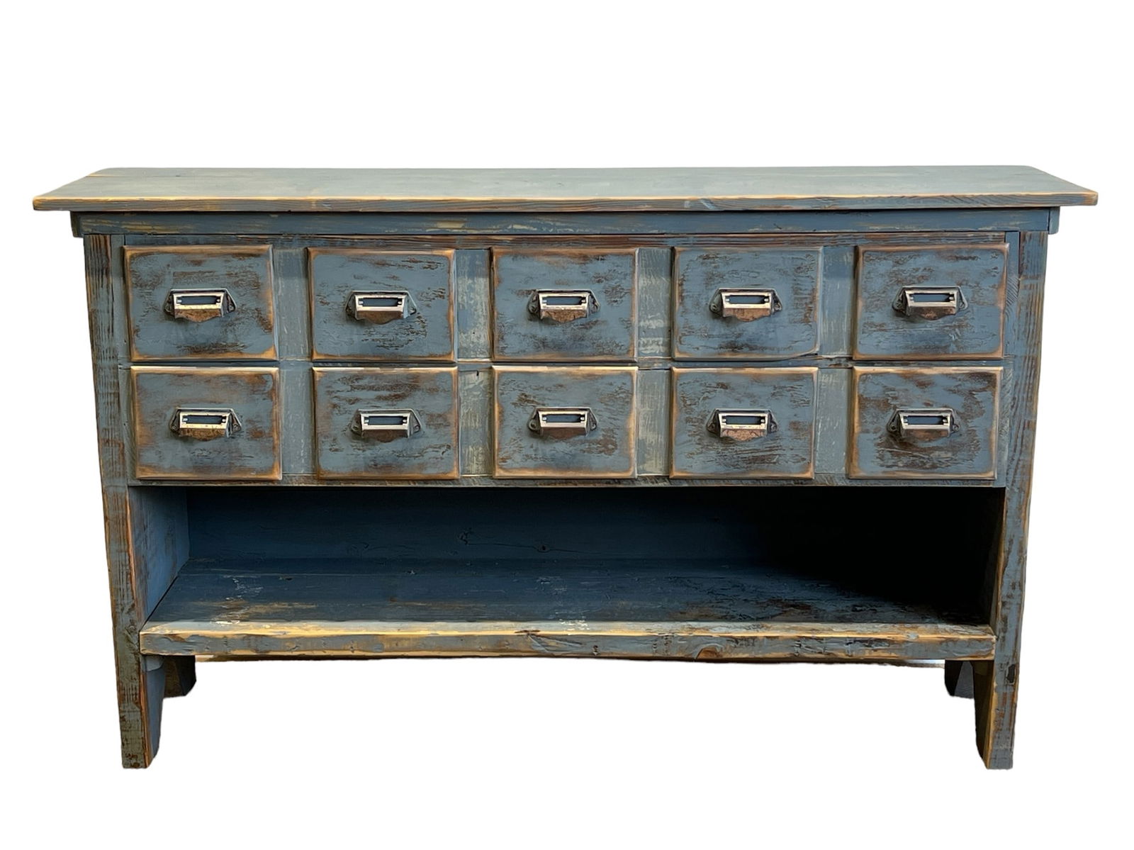 Painted Hardware Store Drawer Unit 36 1/2"H, 62"L, 17 1/2"W (1 of 9)