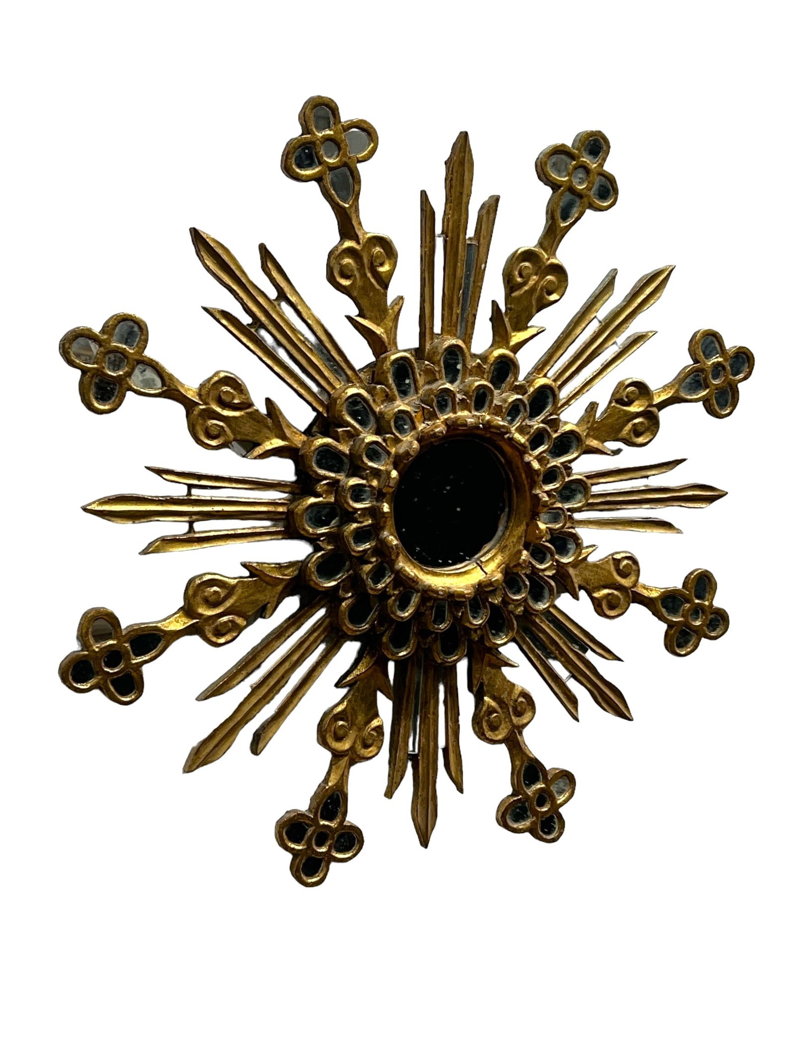 Spanish Gilt Wood Sun Burst Mirror 26 3/4" Diam (1 of 6)