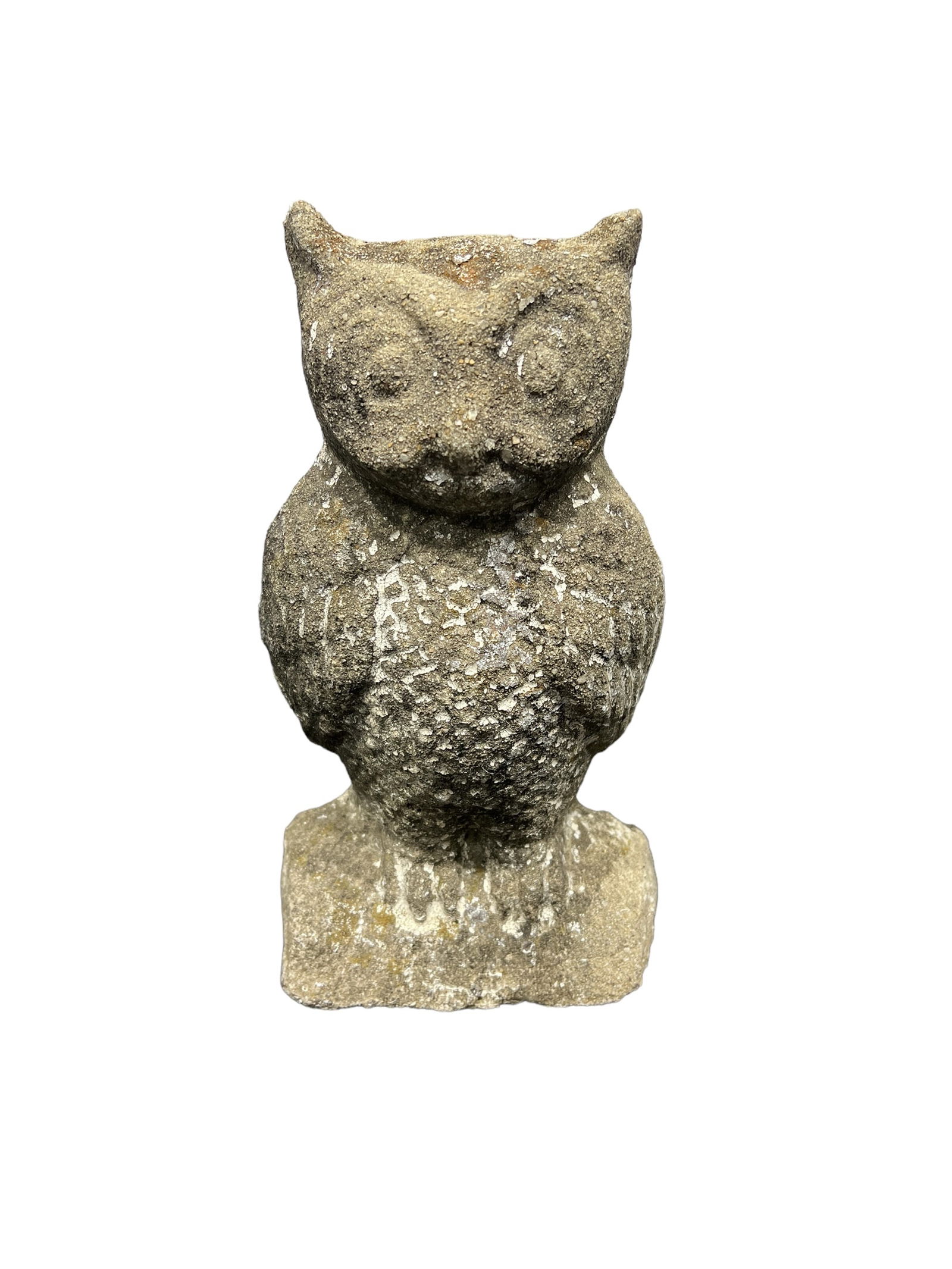 Concrete Owl 11"H, 6 1/4"L, 4 1/2"W: Concrete Owl 11"H, 6 1/4"L, 4 1/2"W