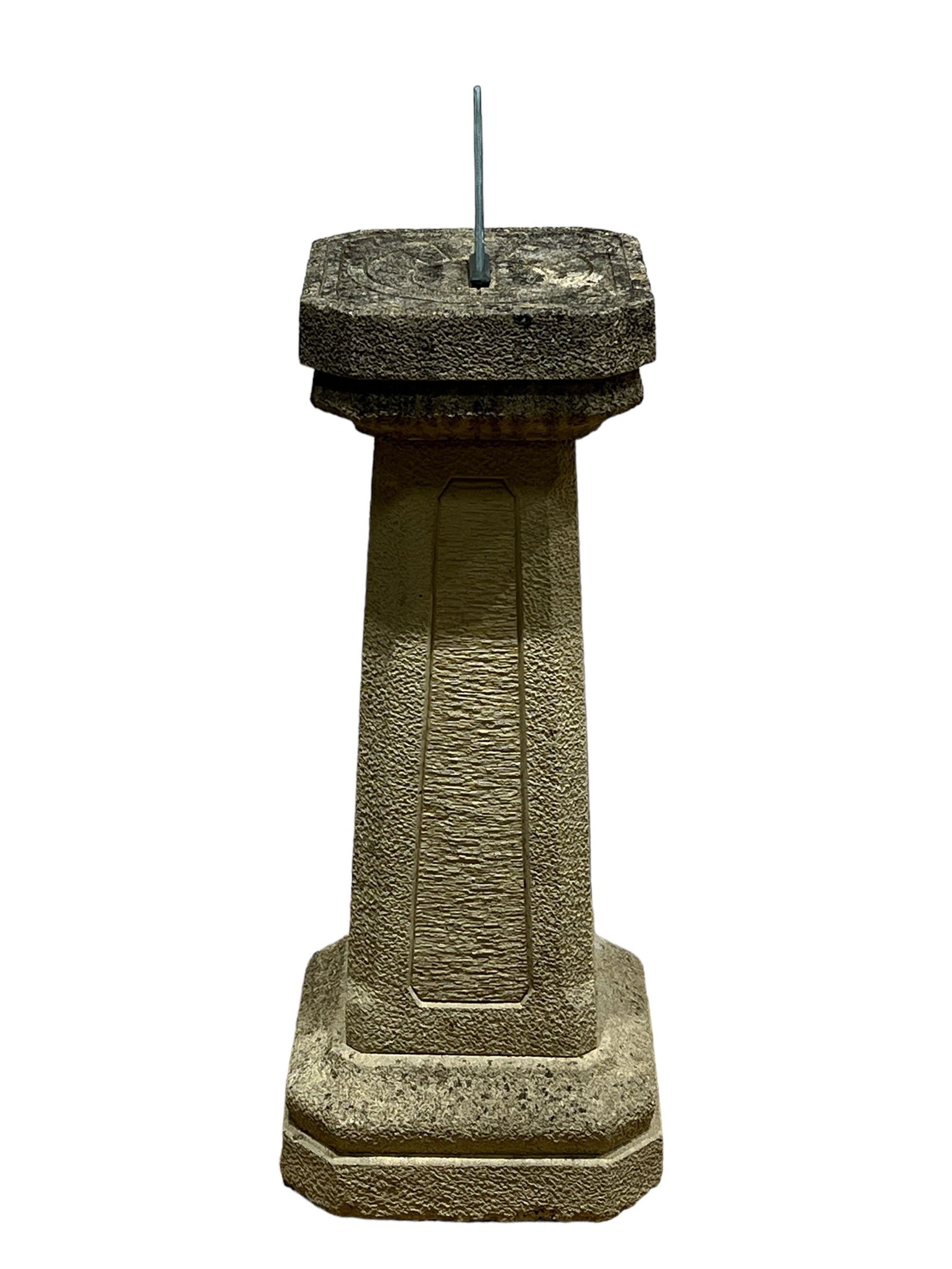 English Concrete Sun Dial 38"H, 14"L, 14"W: English Concrete Sun Dial 38"H, 14"L, 14"W