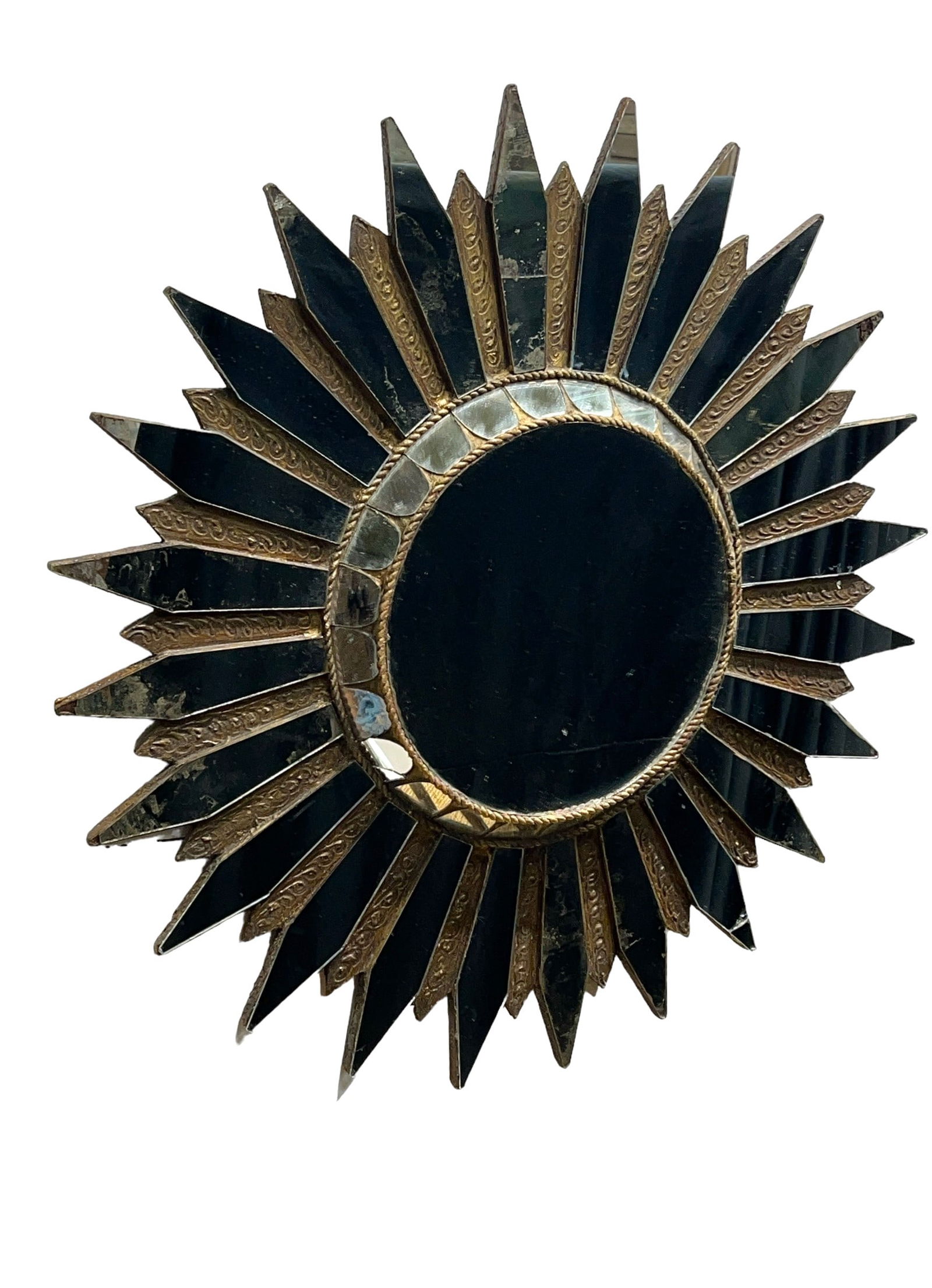 Spanish Gilt Wood Sunburst Mirror 30 1/2" Diam (1 of 8)