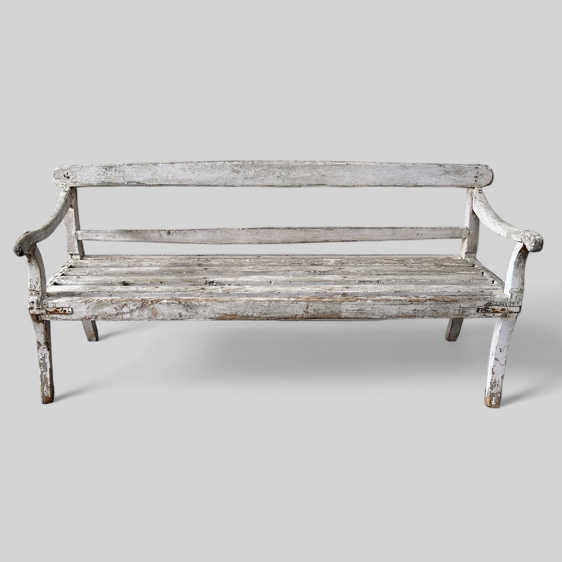 White Painted Garden Bench 33"H, 74"L, 26"W (1 of 8)