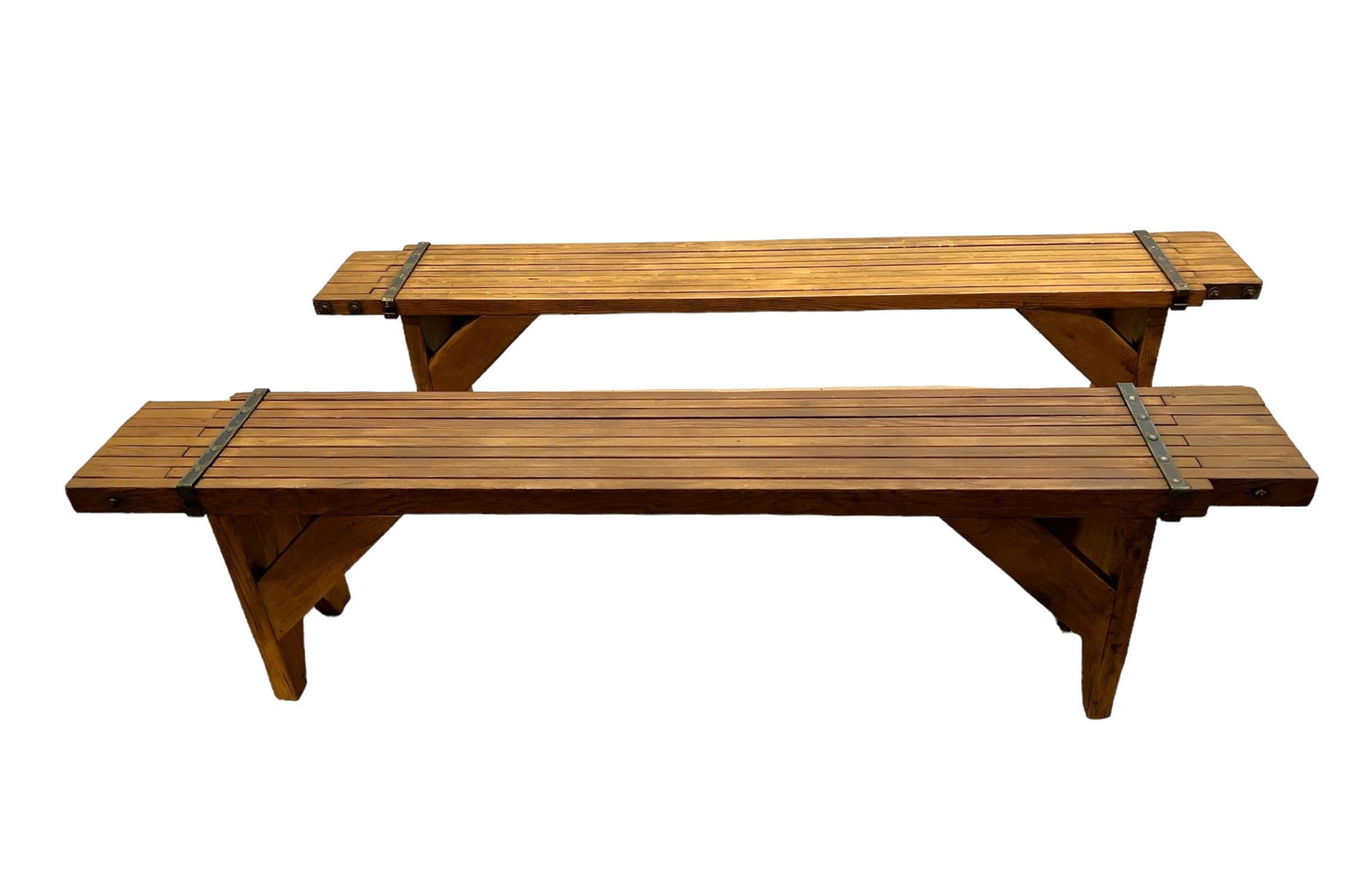 Pair of Industrial Scaffolding Benches 19 1/2"H,   75 1/4"L,   12 1/4"W   /   20"H,   75 3/4"   12 (1 of 9)