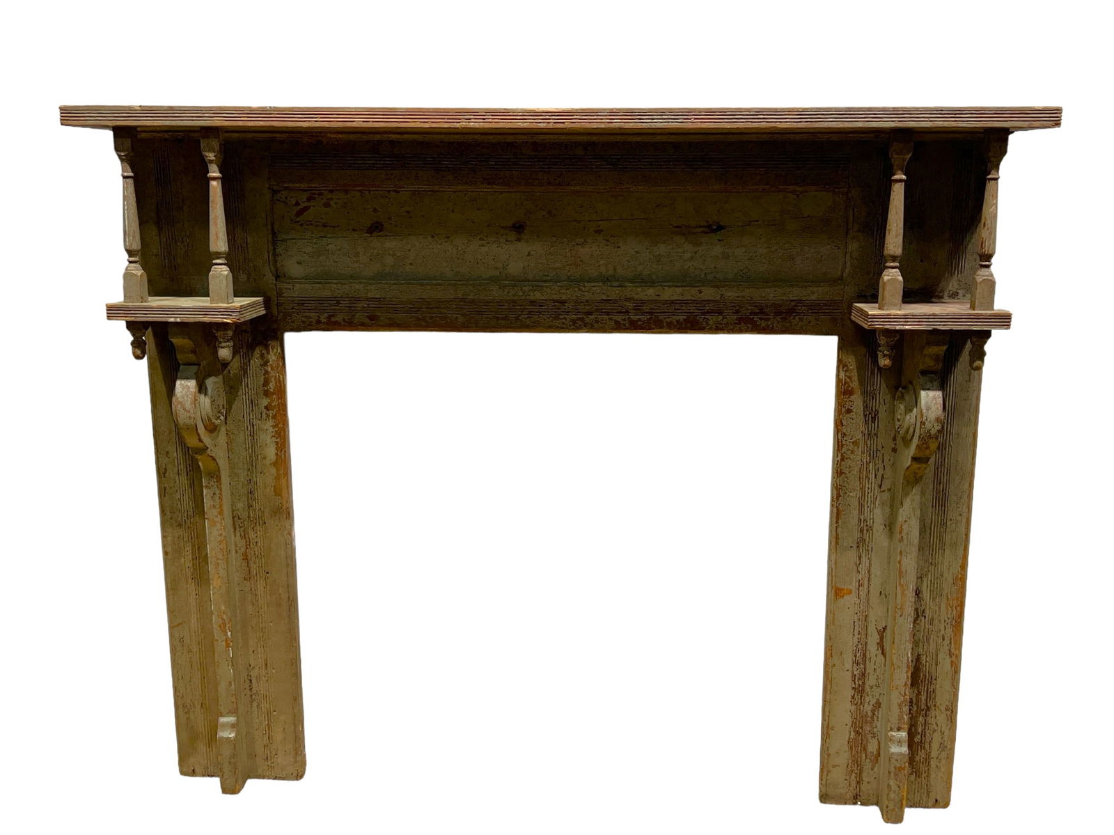 Early Louisiana Painted Mantle 51 3/4"H, 63"L, 9"W (1 of 8)