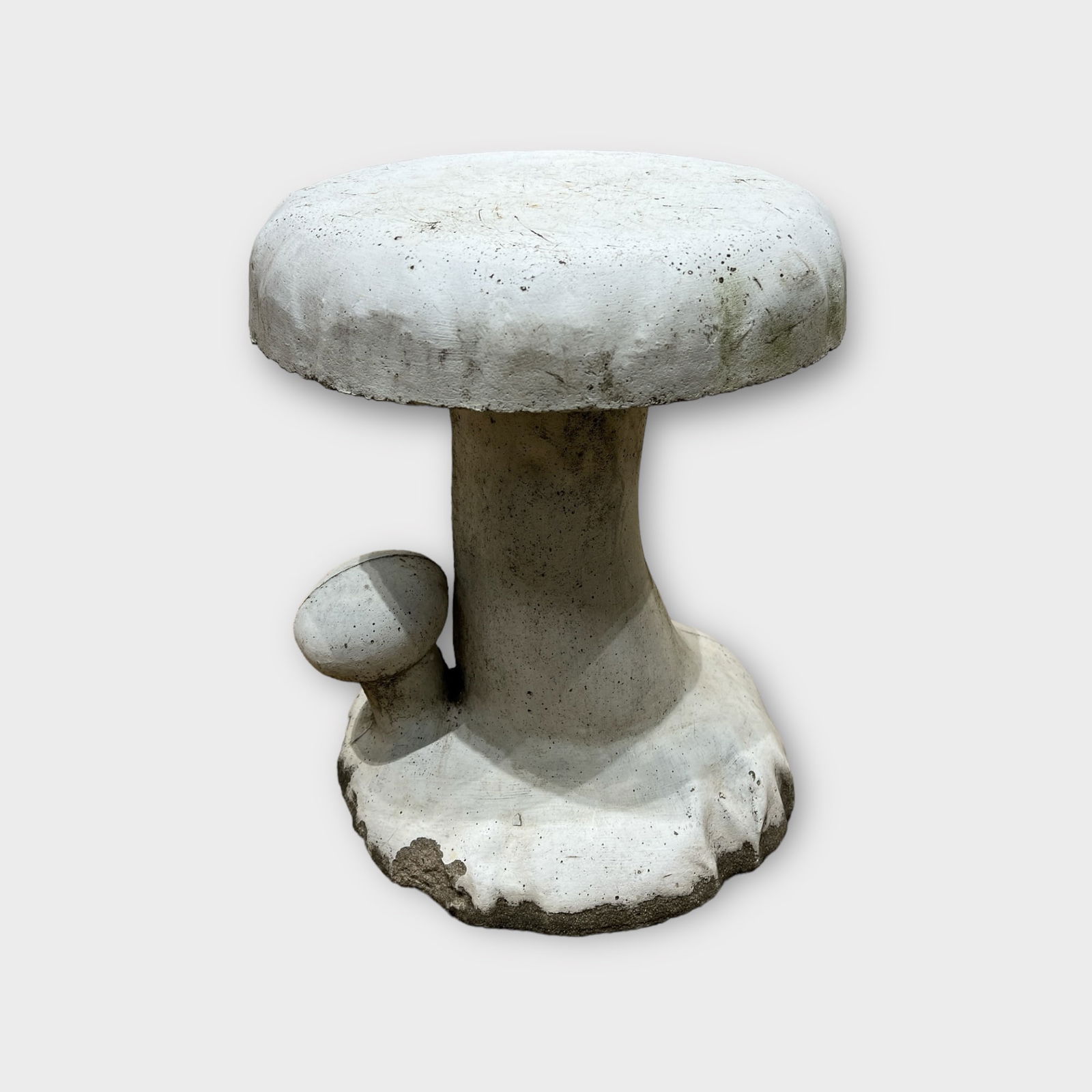 White Painted Concrete Garden Mushroom 17"H, 14 1/2" Diam.: White Painted Concrete Garden Mushroom 17"H, 14 1/2" Diam.