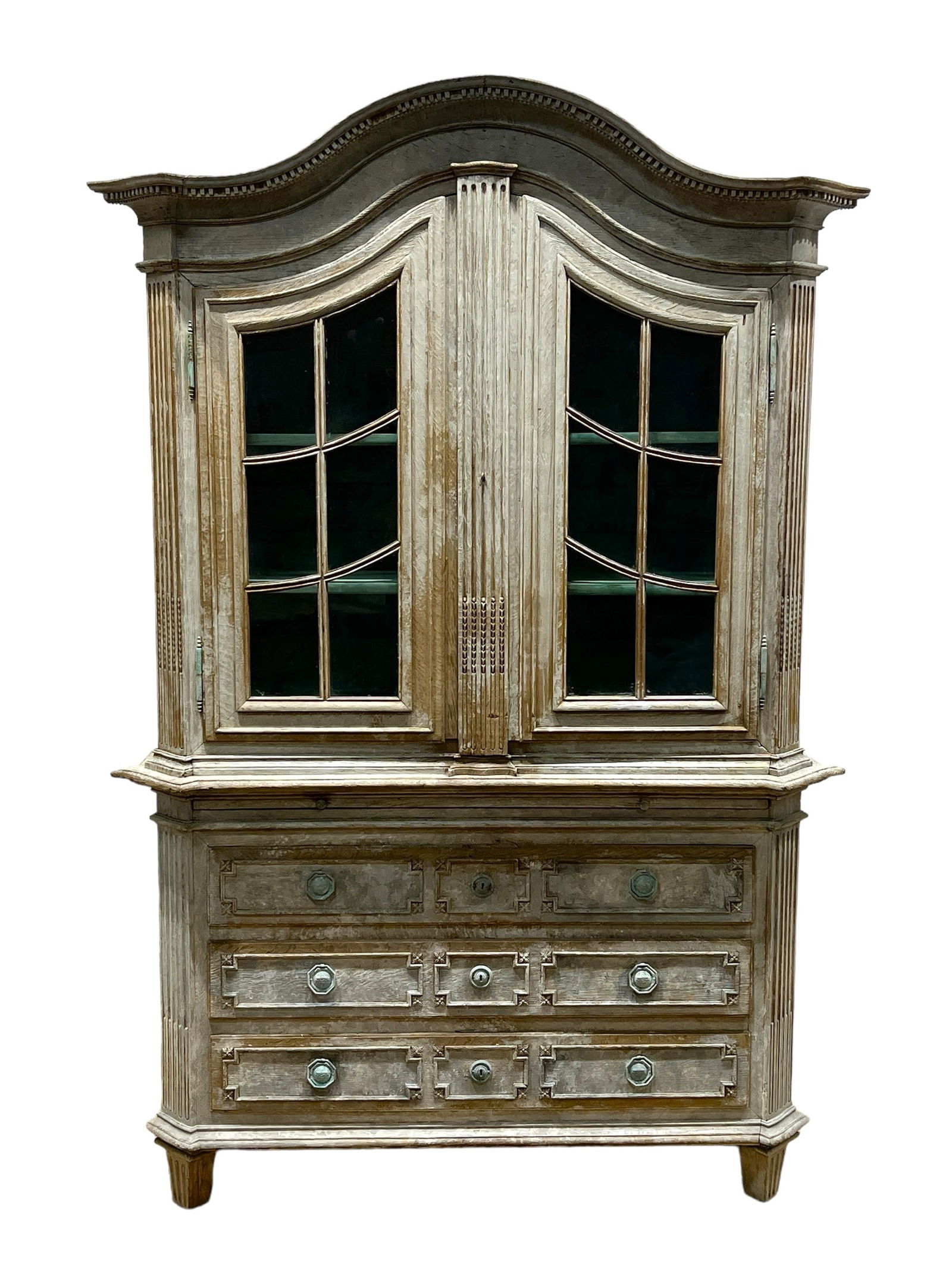 19th C. French Painted Cupboard 92 3/4"H,   62"L,   23"W (1 of 12)